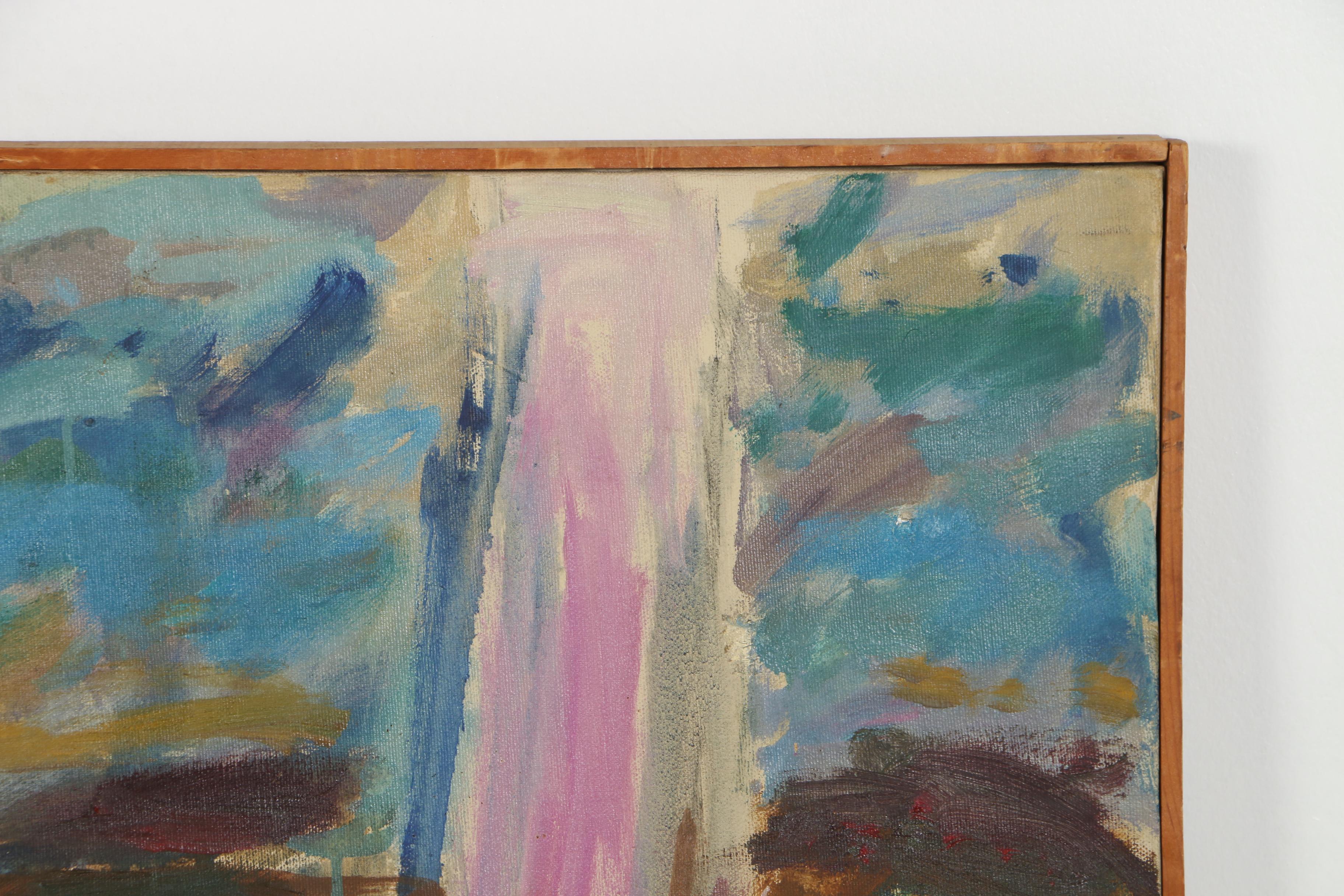 George Segal 1956 Monumental Oil Painting "Girl Combing Her Hair"