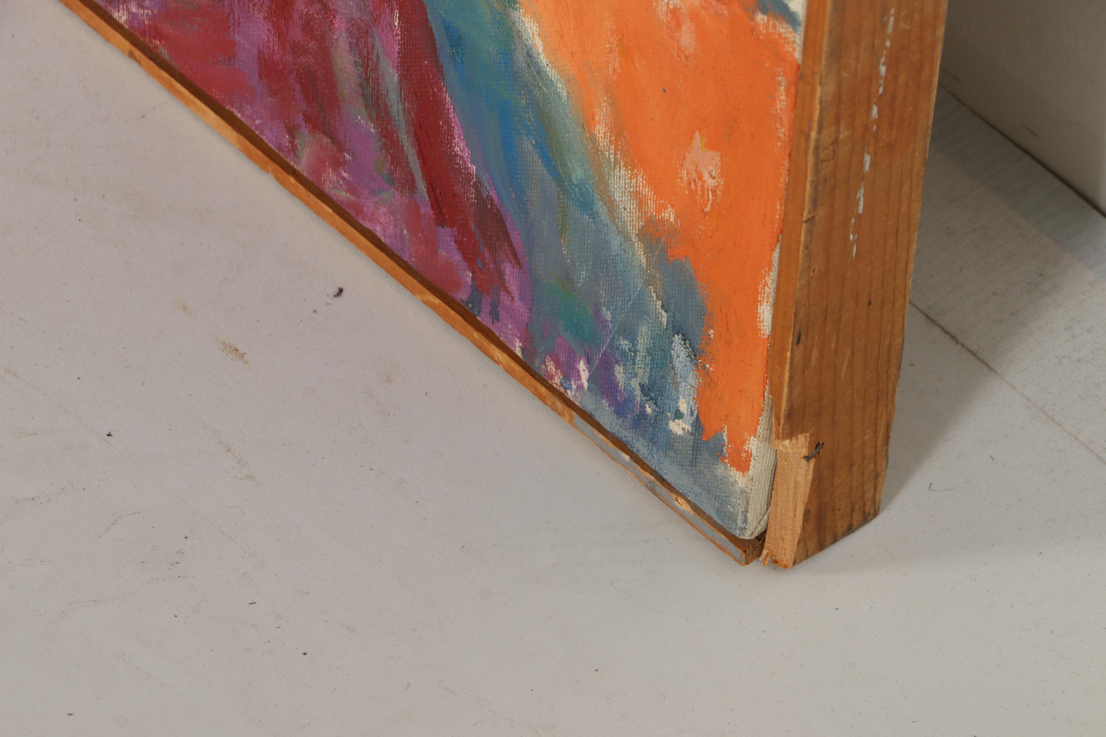 George Segal 1956 Monumental Oil Painting "Girl Combing Her Hair"