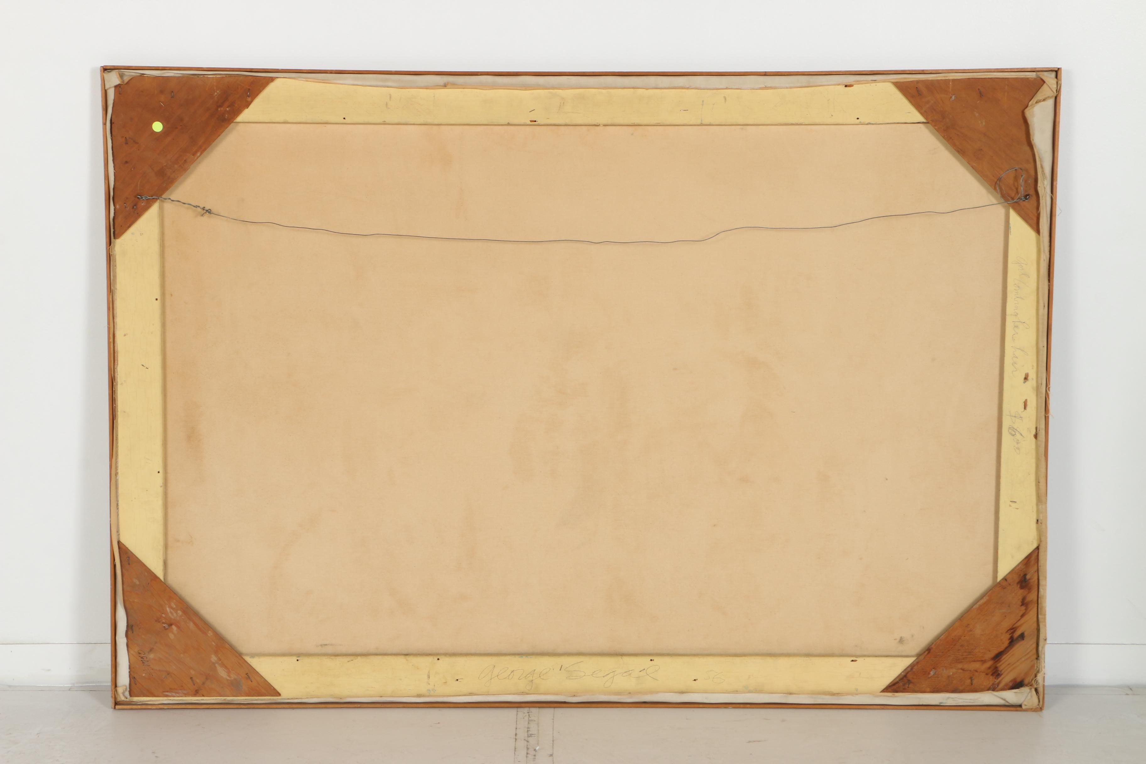 George Segal 1956 Monumental Oil Painting "Girl Combing Her Hair"