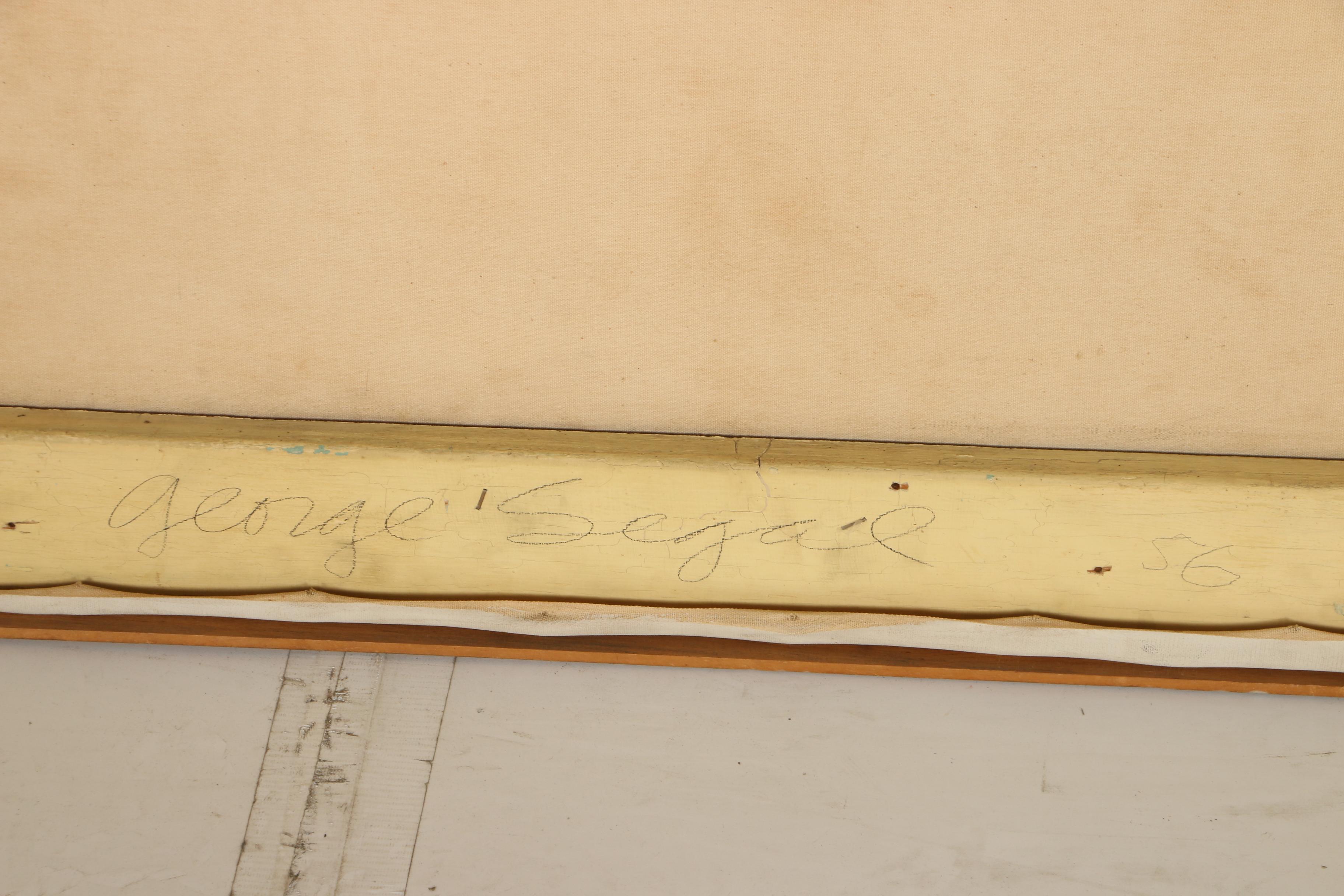 George Segal 1956 Monumental Oil Painting "Girl Combing Her Hair"