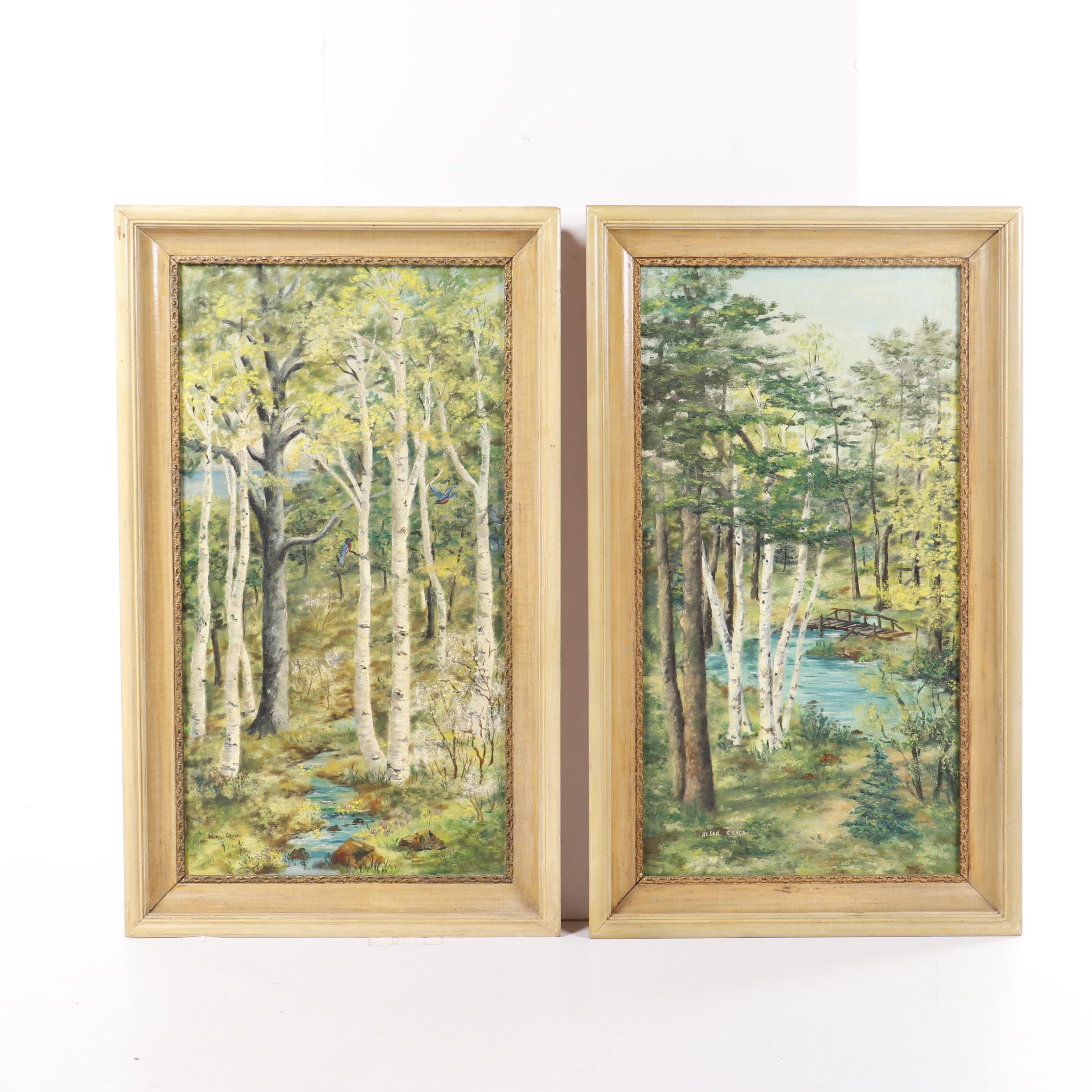 Helen Grace Oil Paintings "Spring Song" and "Quiet Retreat"