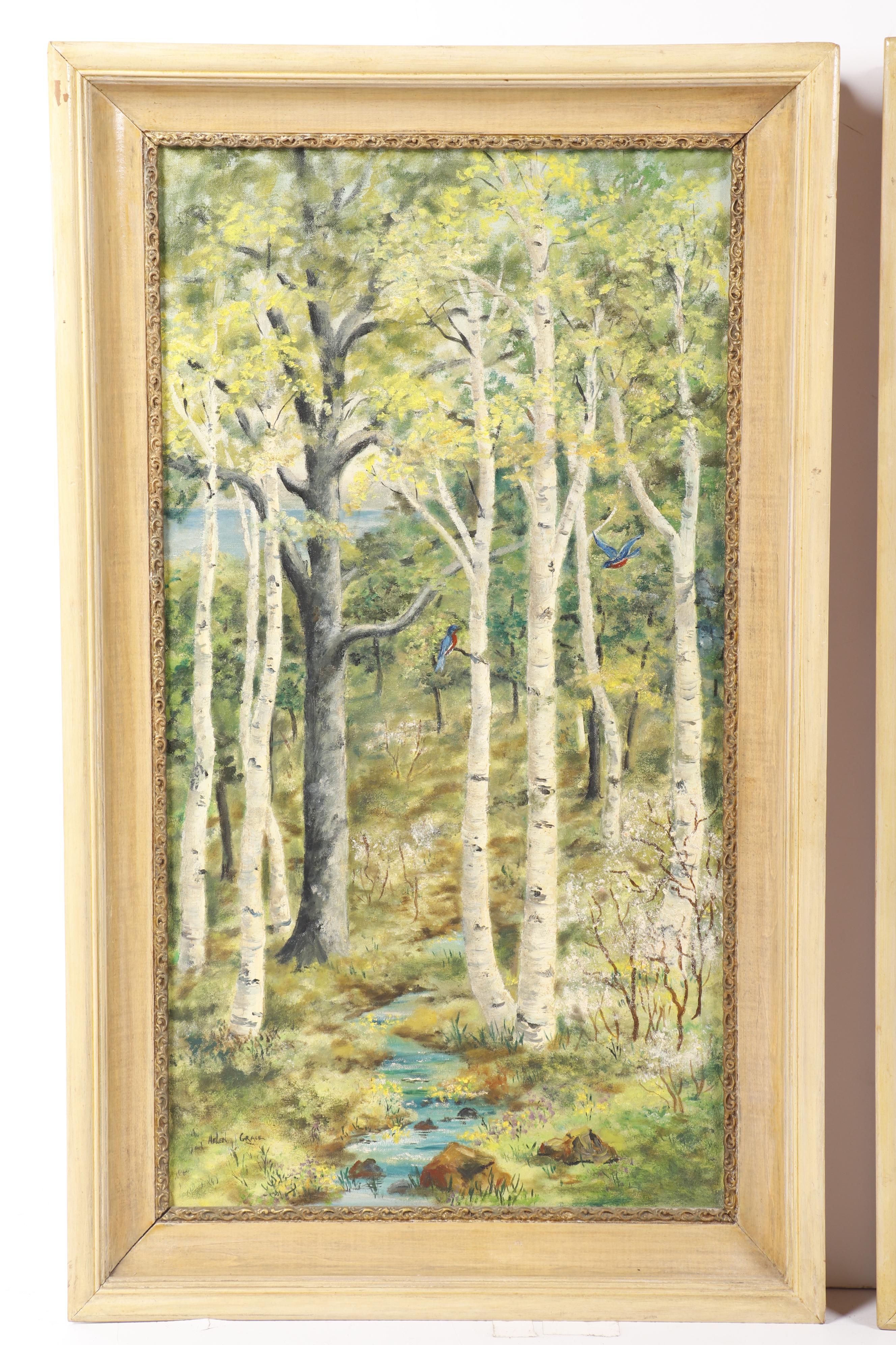 Helen Grace Oil Paintings "Spring Song" and "Quiet Retreat"