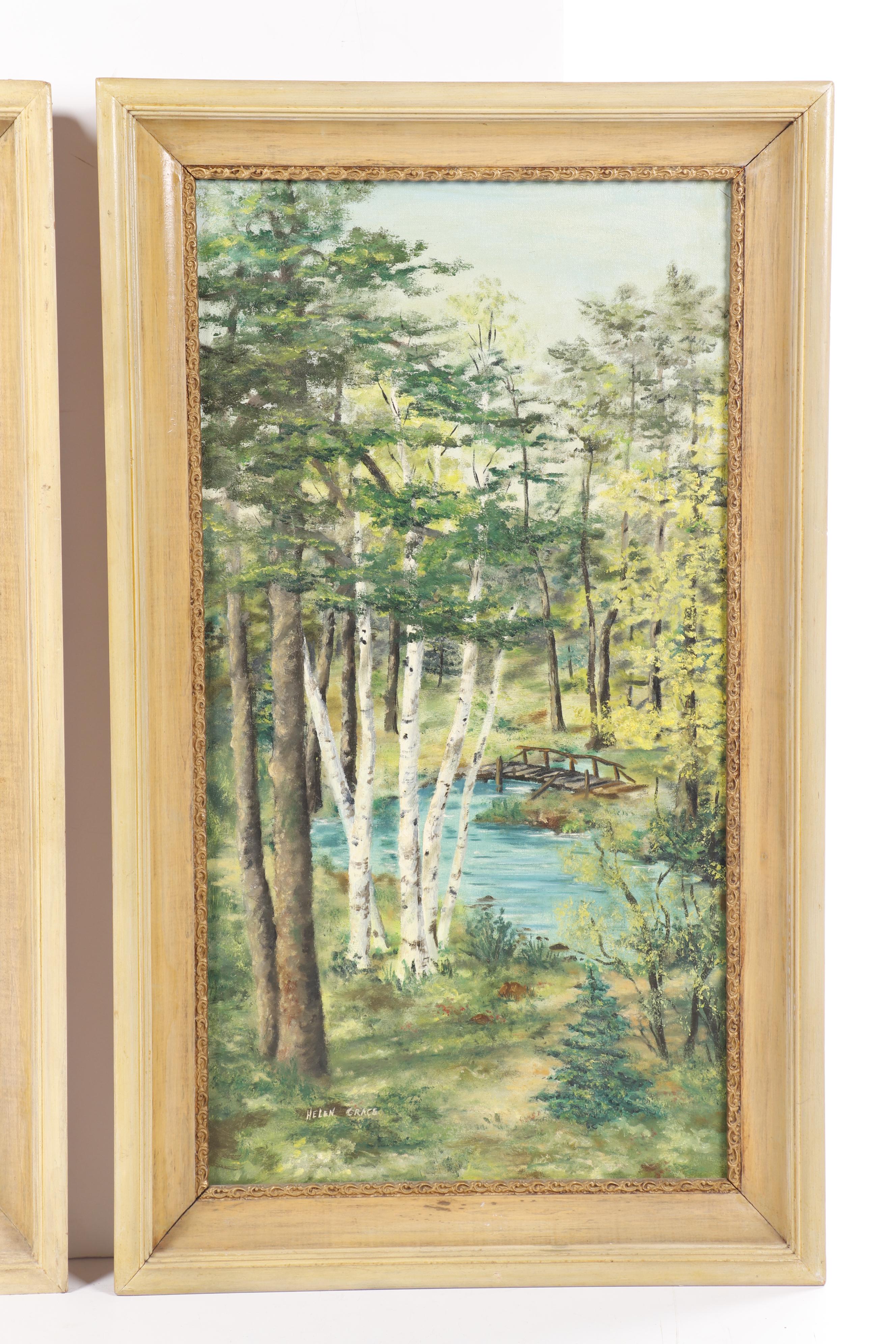 Helen Grace Oil Paintings "Spring Song" and "Quiet Retreat"