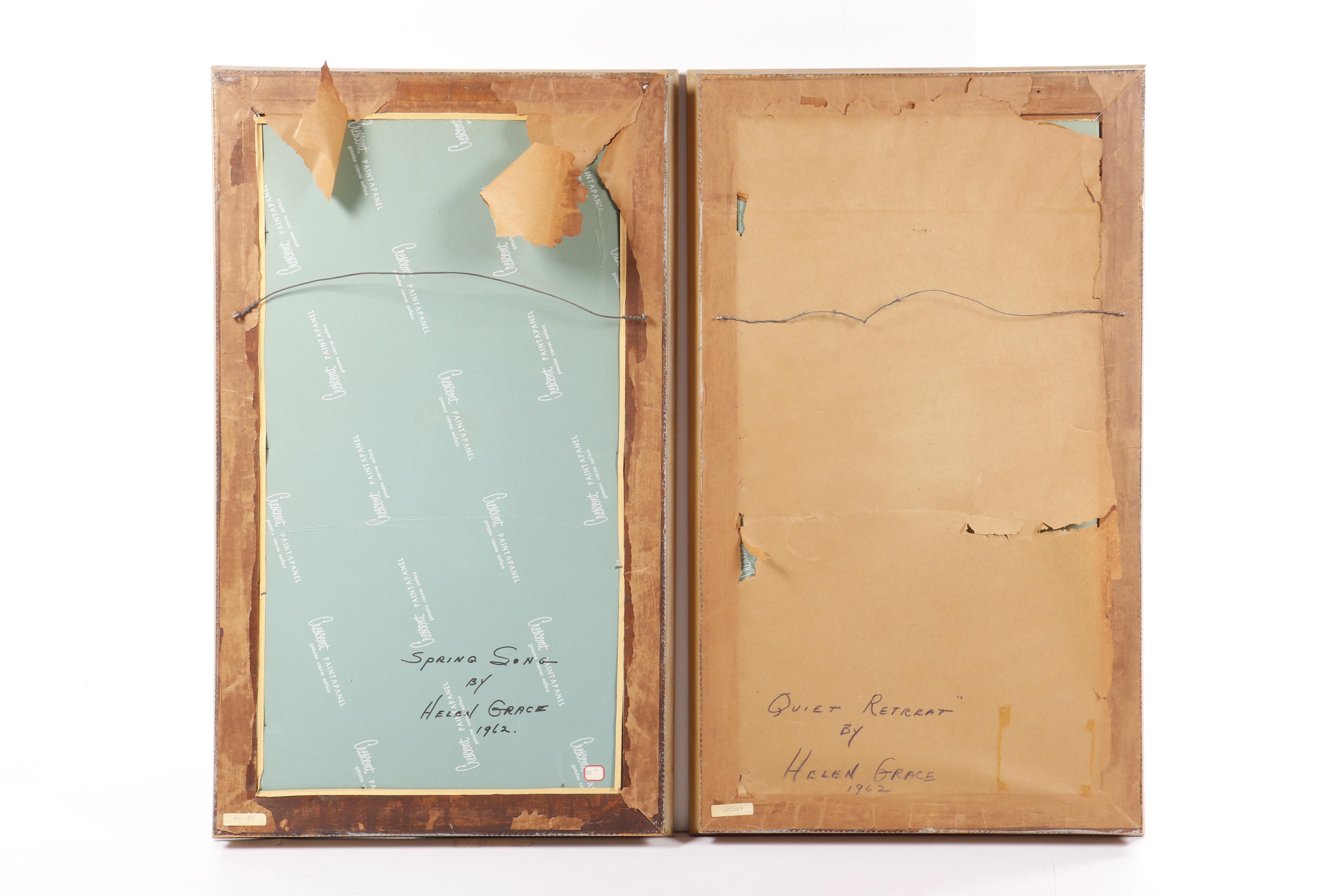 Helen Grace Oil Paintings "Spring Song" and "Quiet Retreat"