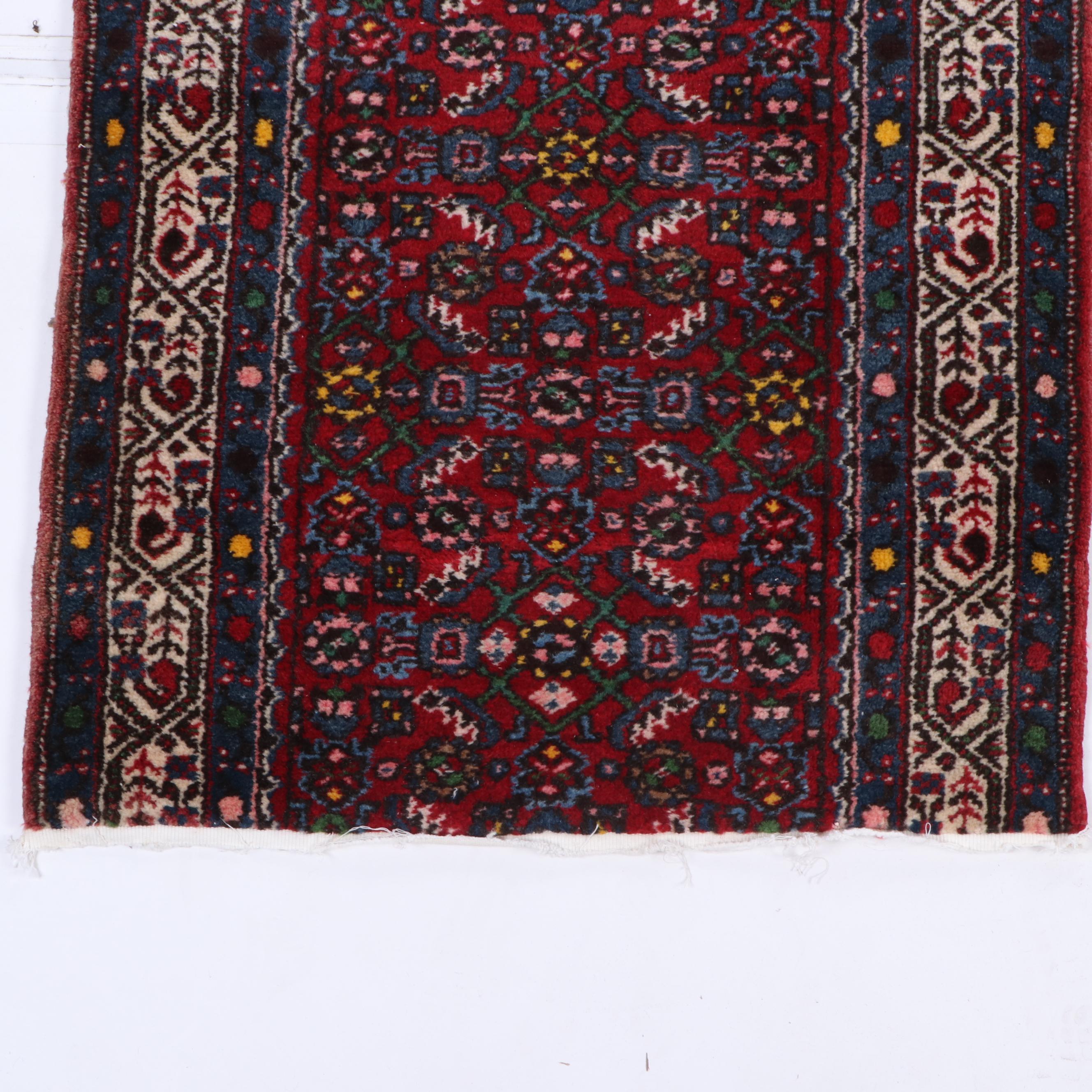 Hand-Knotted Persian Wool Rug and Remnant