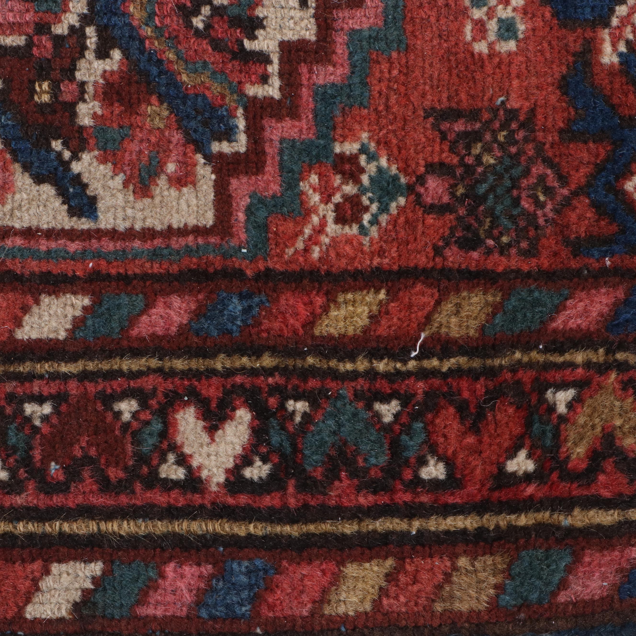 Hand-Knotted Persian Wool Rug and Remnant