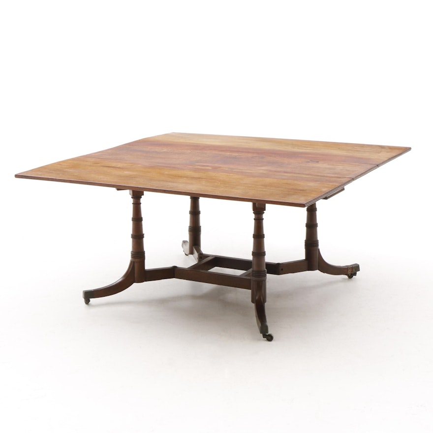 Regency Style Drop Leaf Table with Gate Leg Support in Mahogany