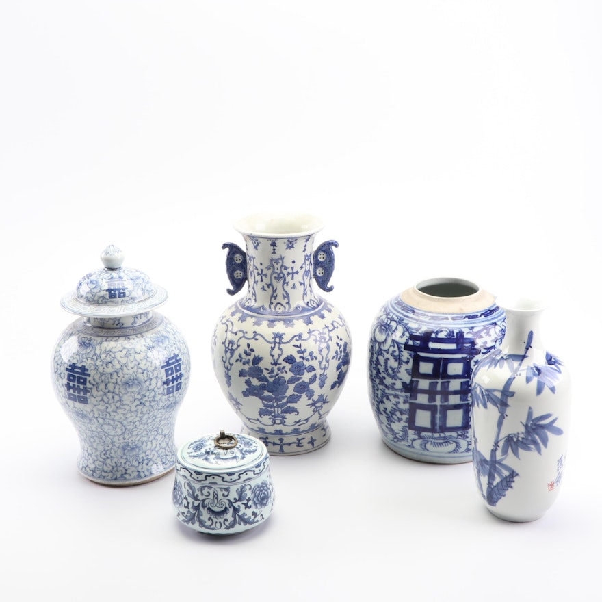 Chinese Blue and White Vases and Jars