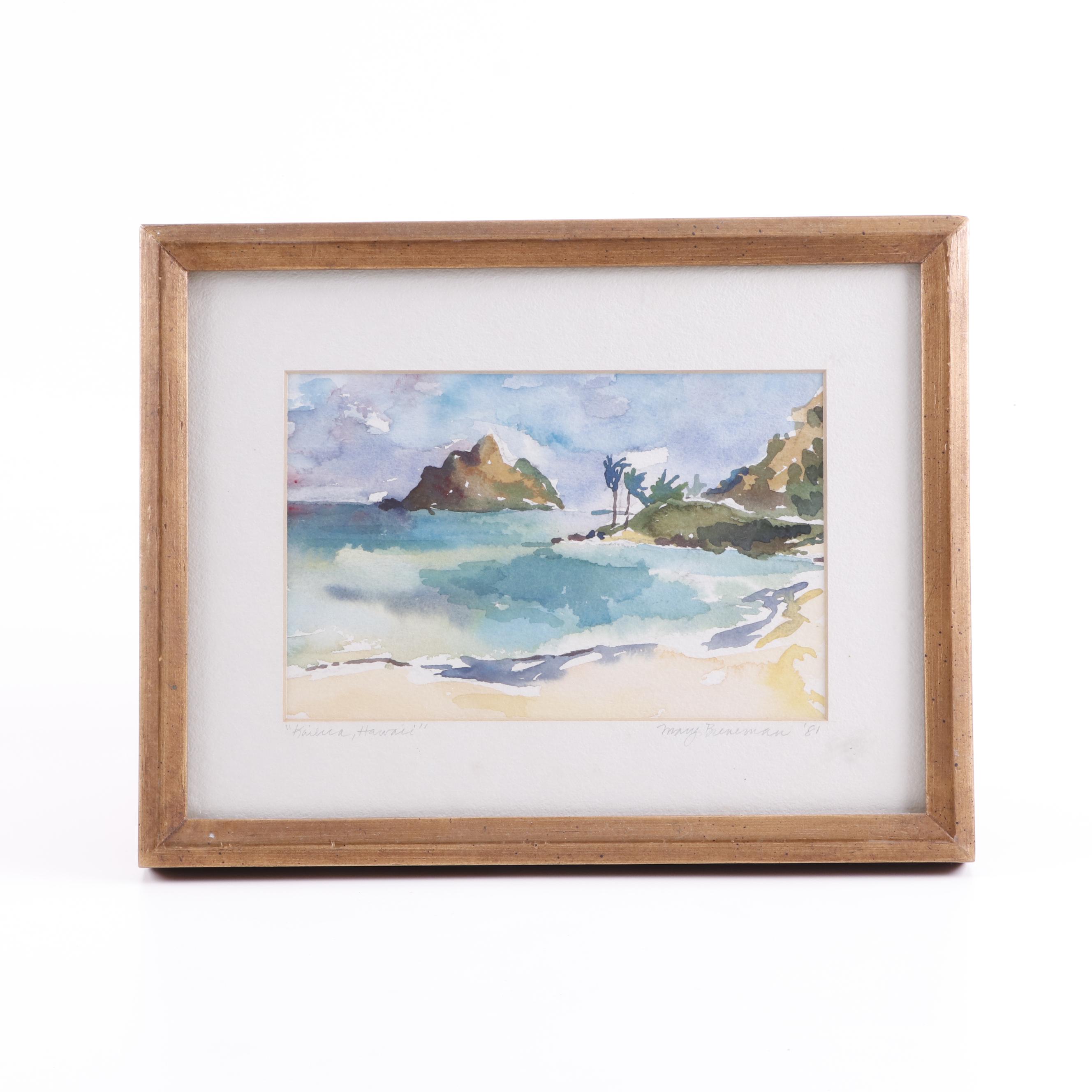 Mary Breneman Watercolor Painting "Kailua Hawaii"