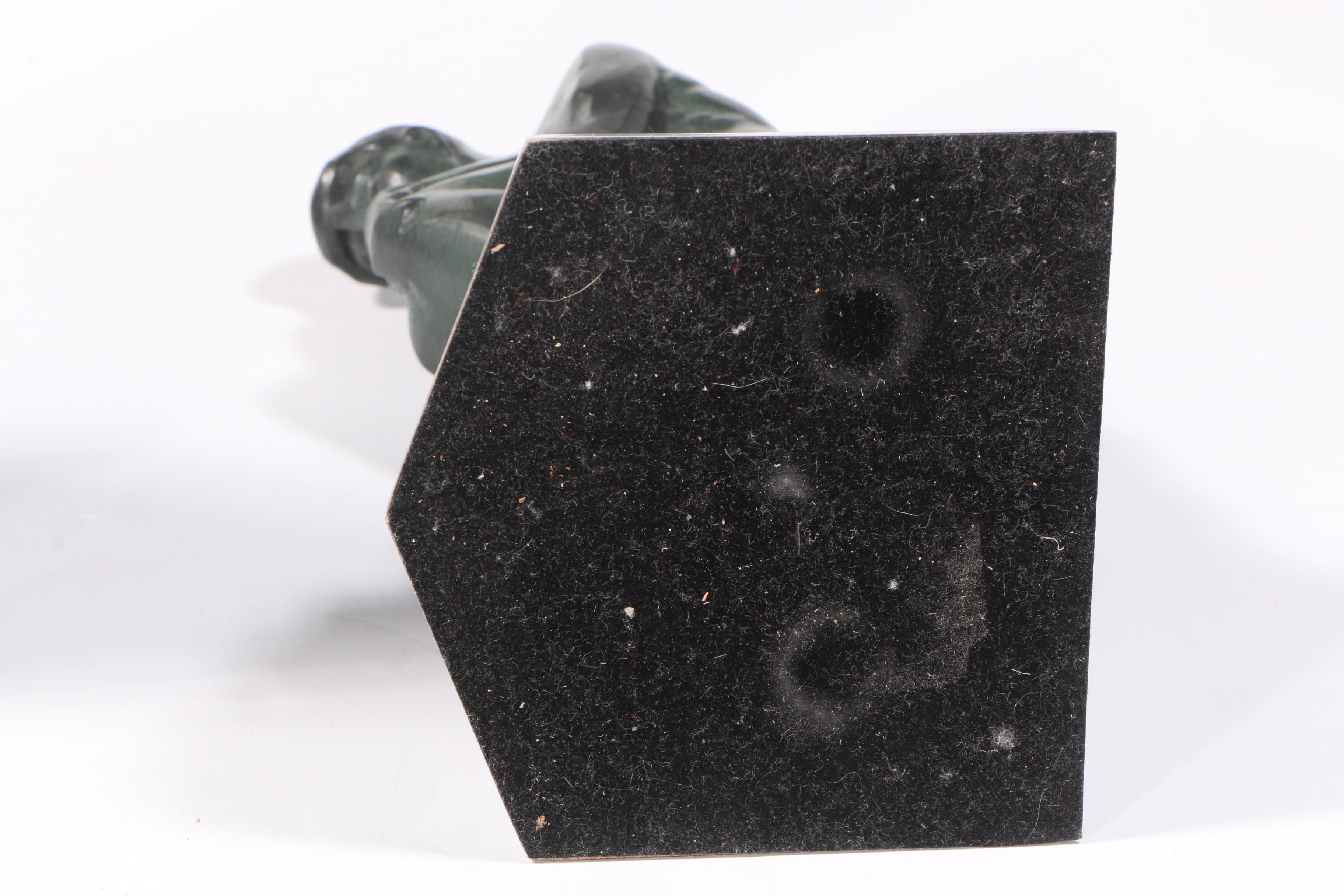 Marble Bookend and Plaster Replica Figurine after Auguste Rodin "The Thinker"