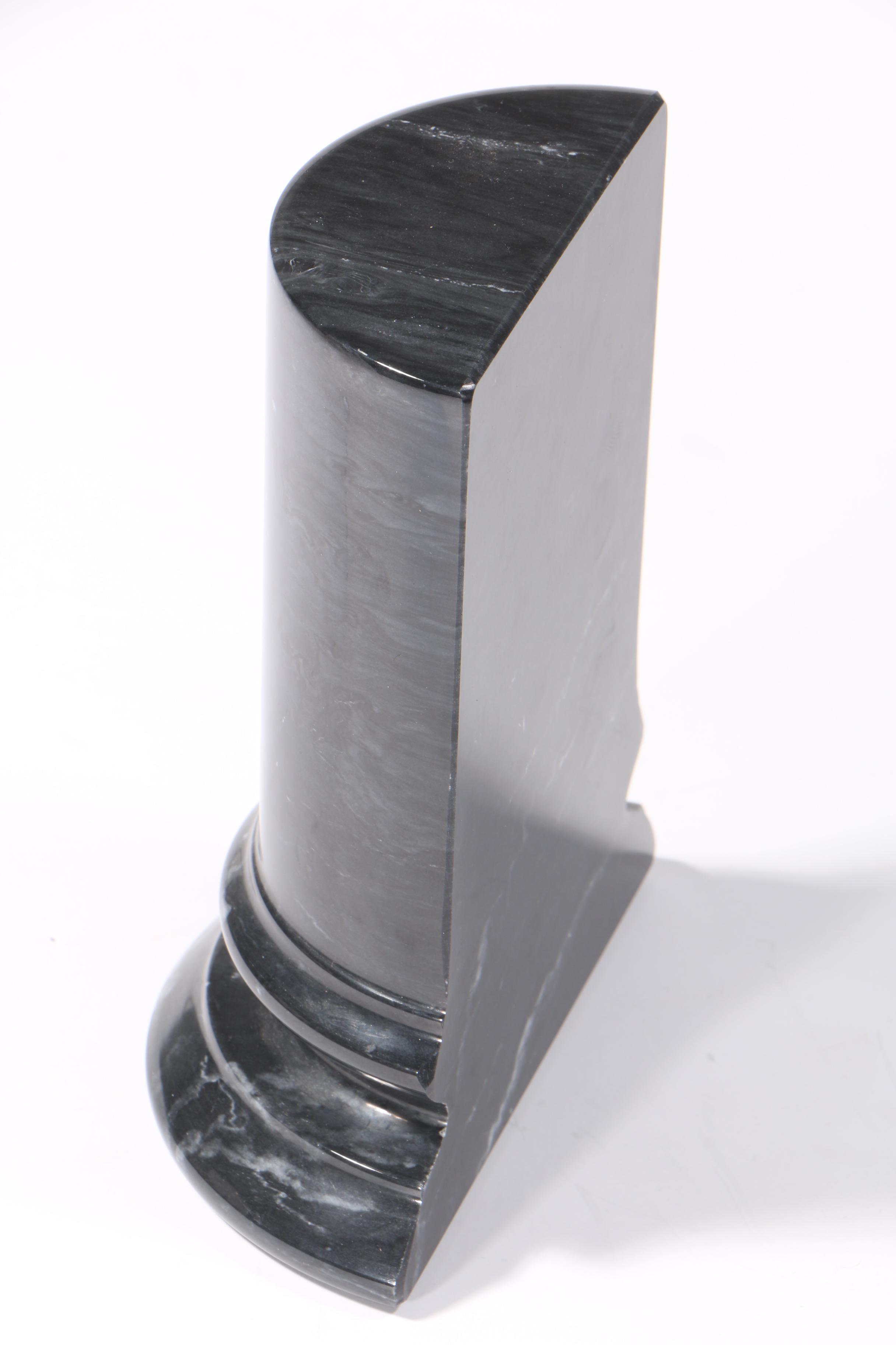 Marble Bookend and Plaster Replica Figurine after Auguste Rodin "The Thinker"