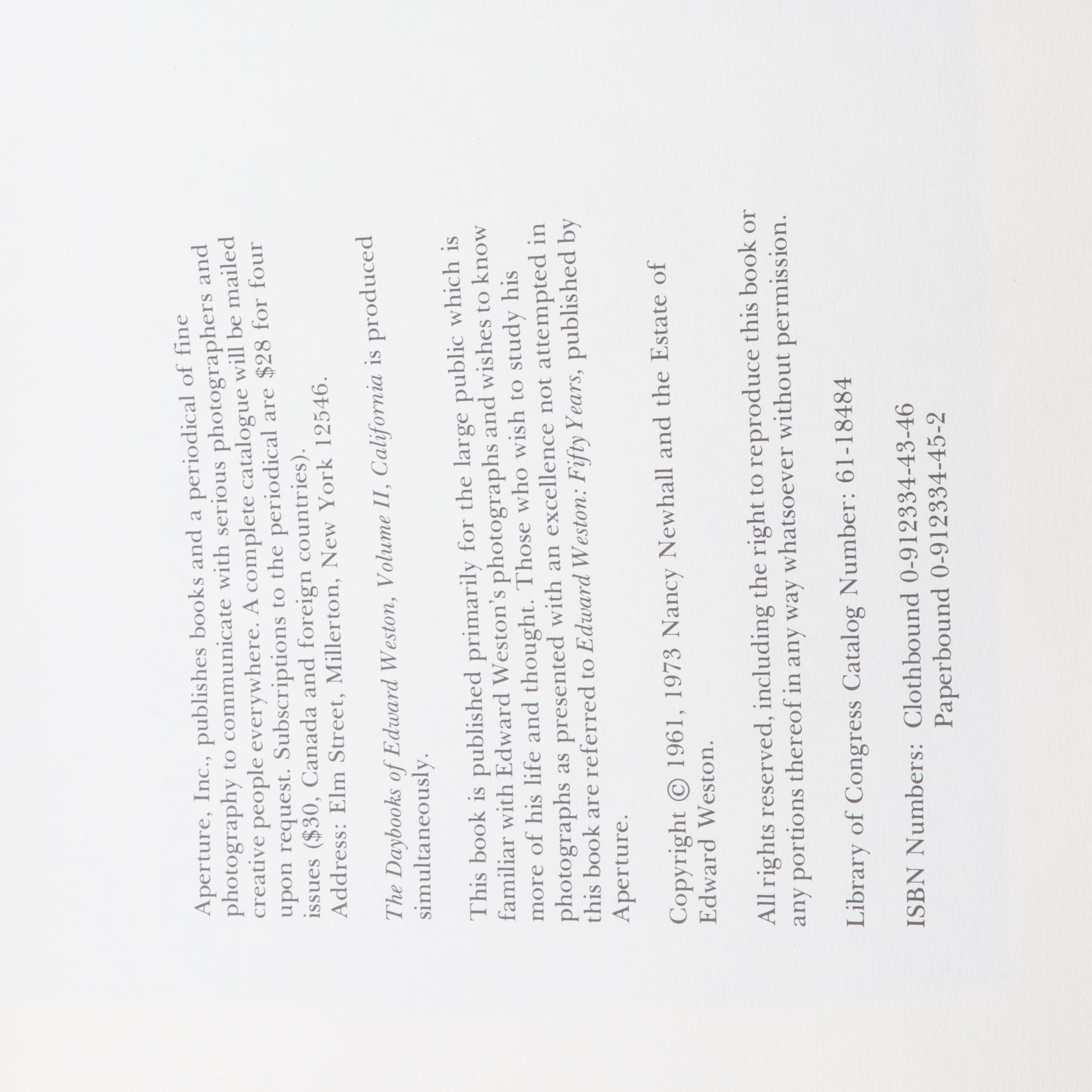 Edward Weston Fine Art Photography Books