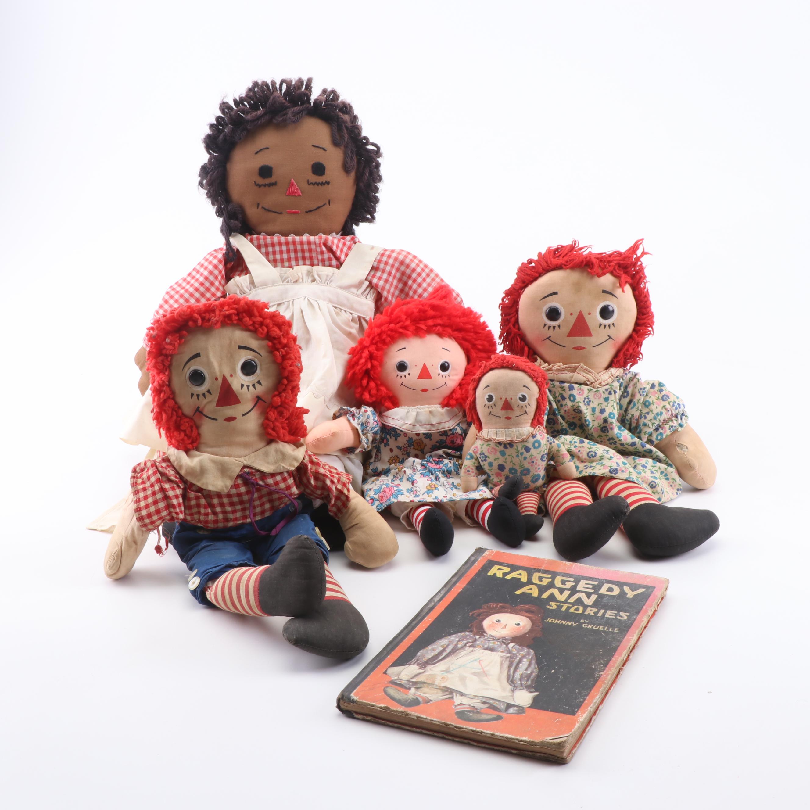 "Raggedy Ann" and "Andy" Dolls with "Raggedy Ann Stories" by Johnny Gruelle