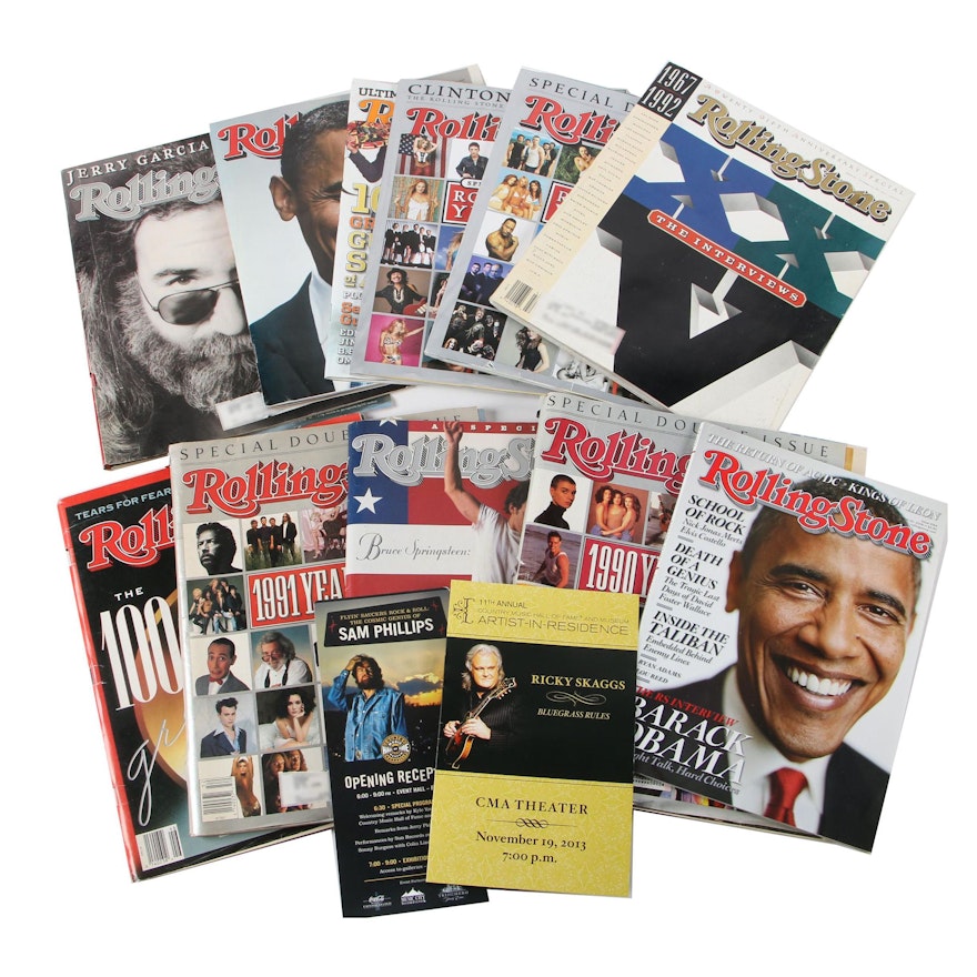 1989 - 2001 "Rolling Stone" Magazines with Performance Brochures