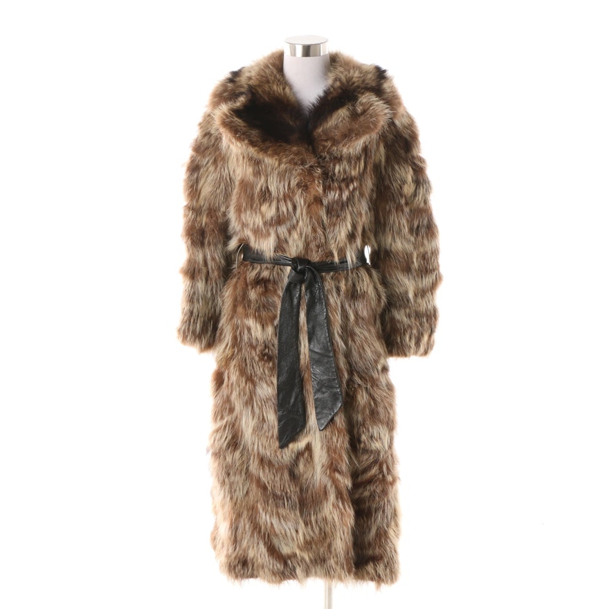 1960s Oleg Cassini for Javurek Furs Tanuki Fur Coat