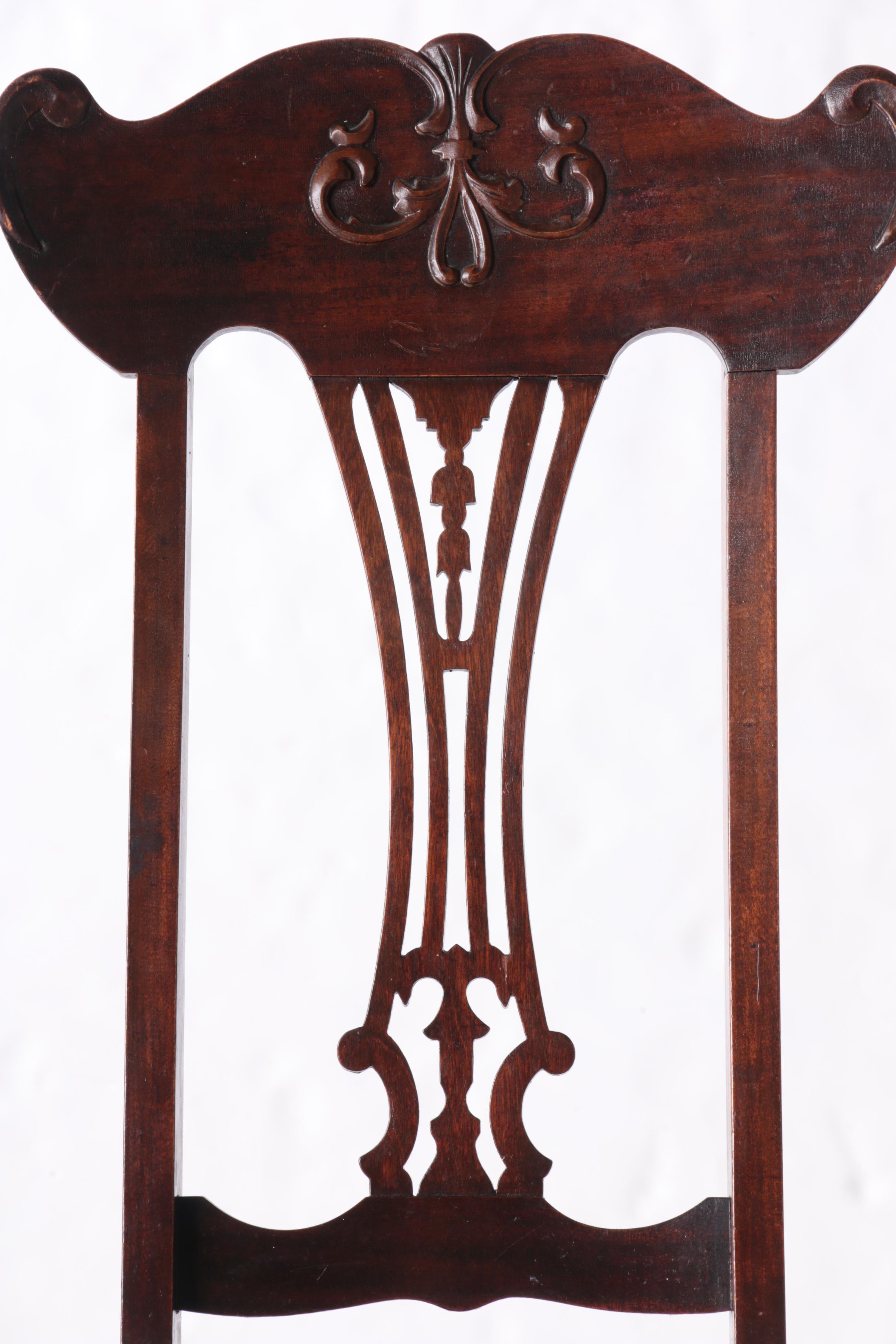 Chippendale Style Mahogany Finished Side Chair, 20th Century