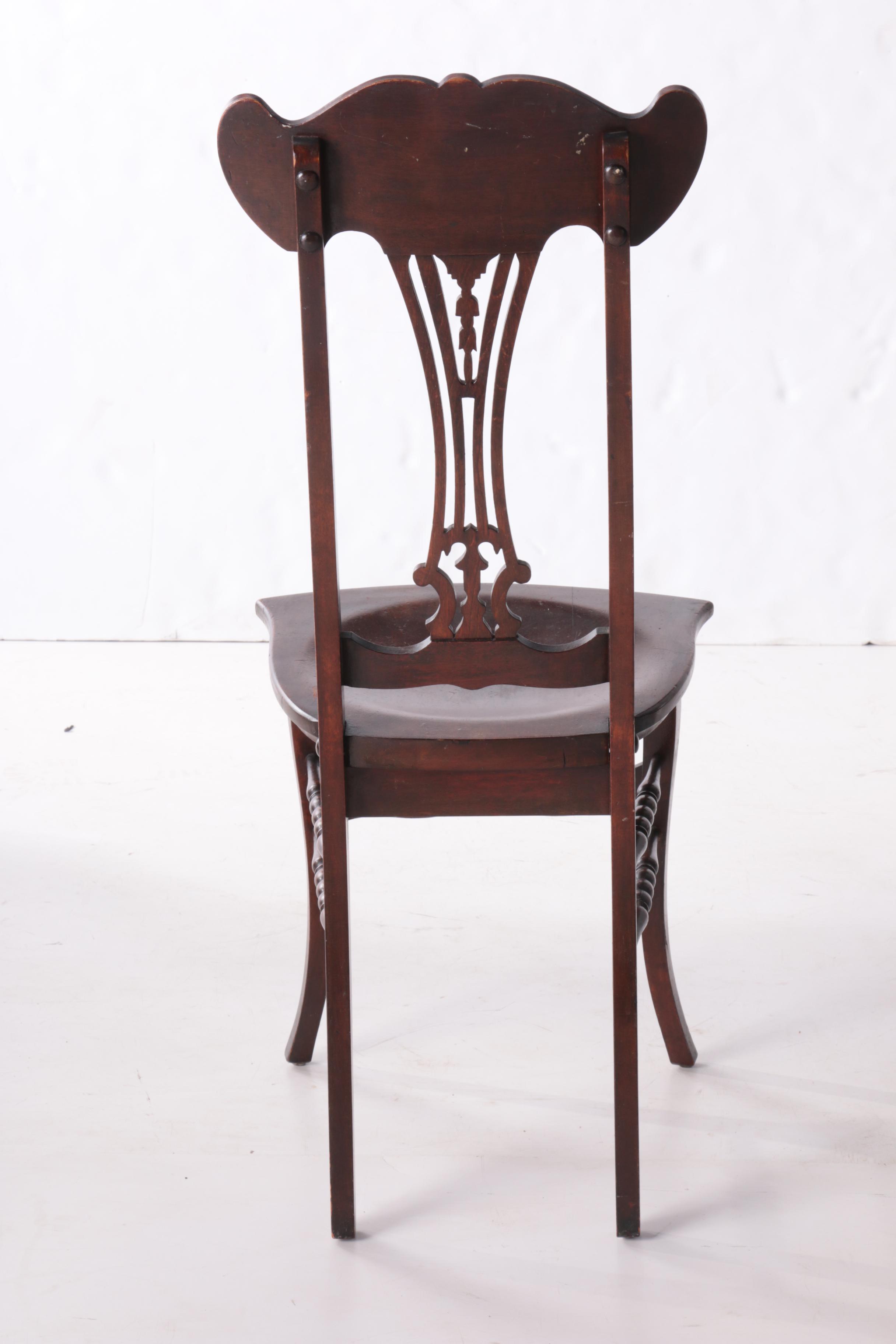 Chippendale Style Mahogany Finished Side Chair, 20th Century
