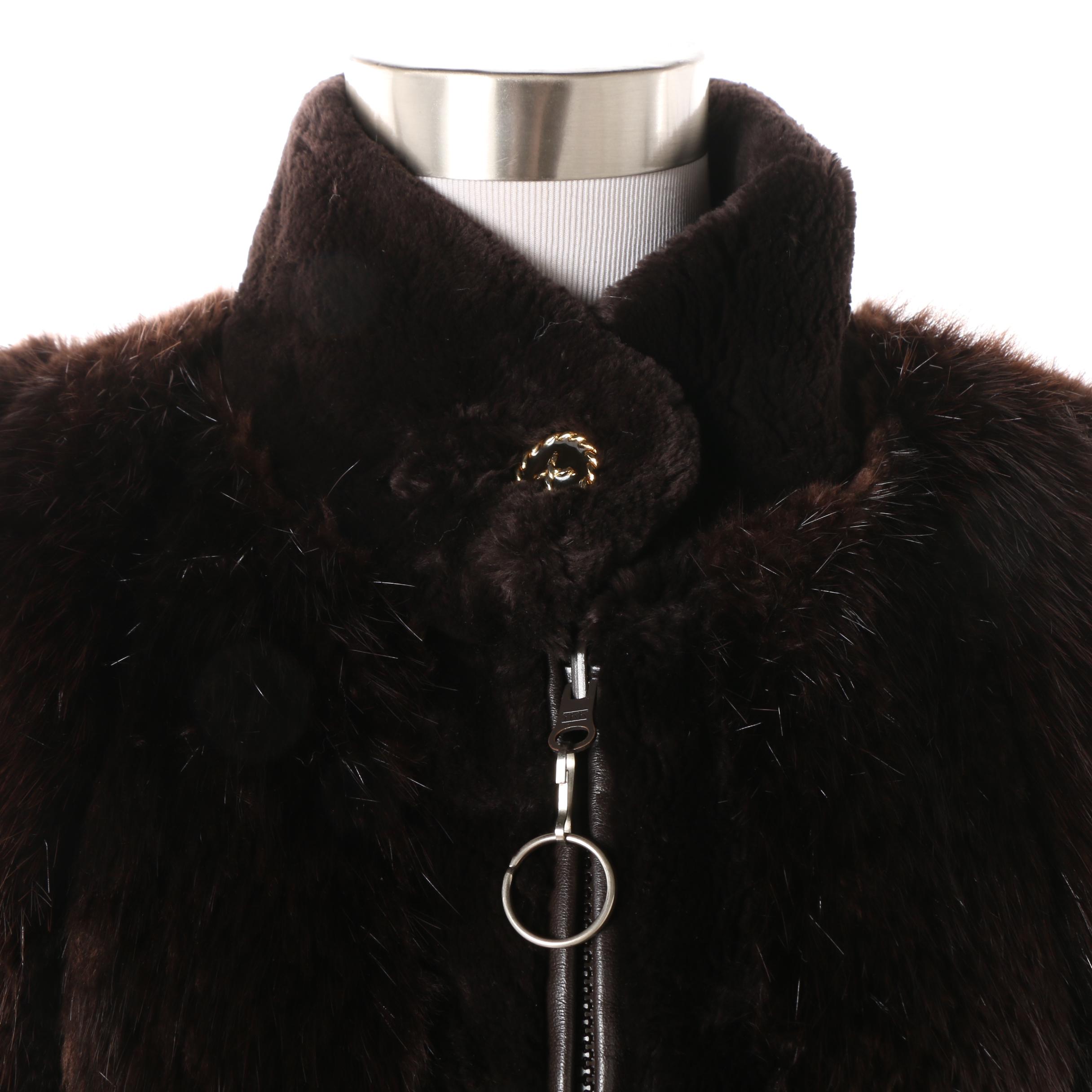 1980s Vintage O'Brien & Sons Furs Beaver Fur and Leather Reversible Jacket