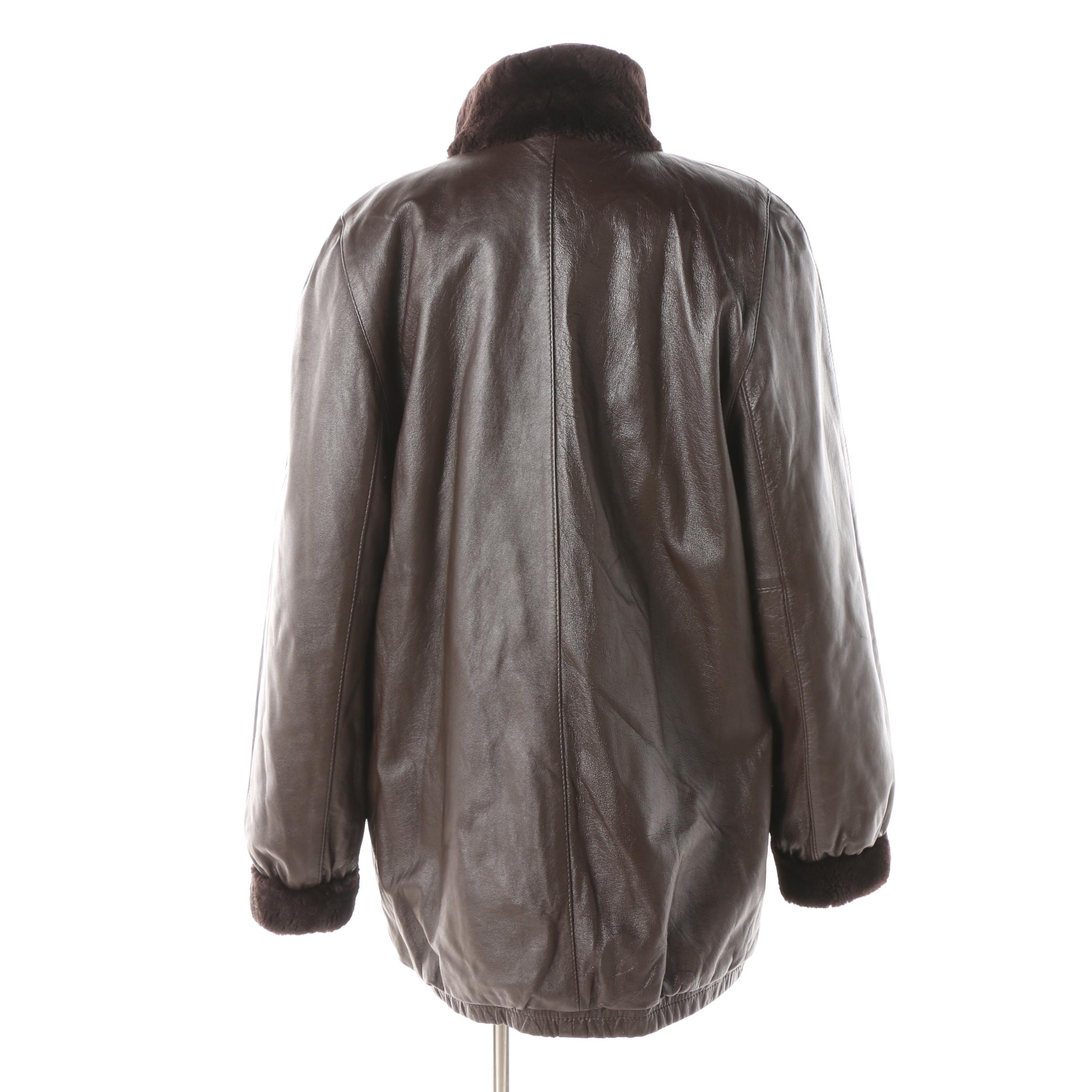 1980s Vintage O'Brien & Sons Furs Beaver Fur and Leather Reversible Jacket