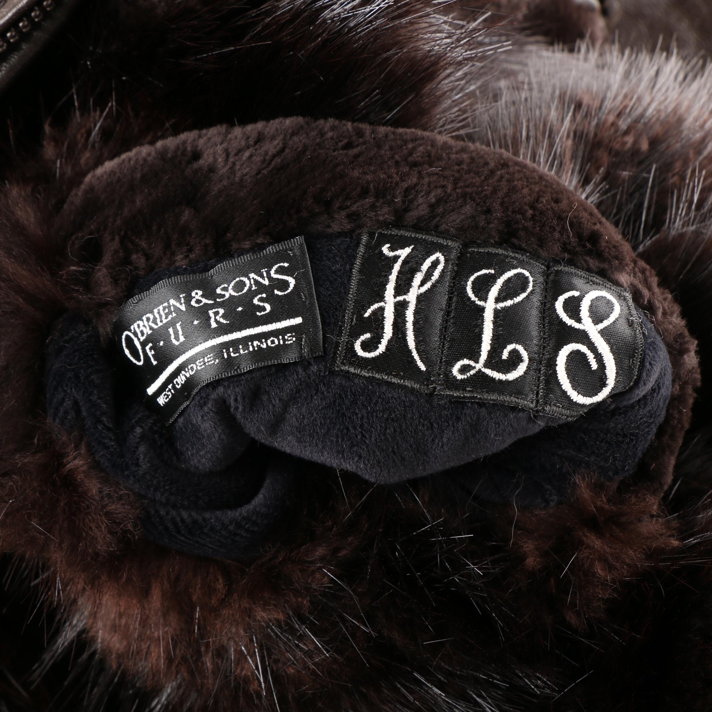 1980s Vintage O'Brien & Sons Furs Beaver Fur and Leather Reversible Jacket