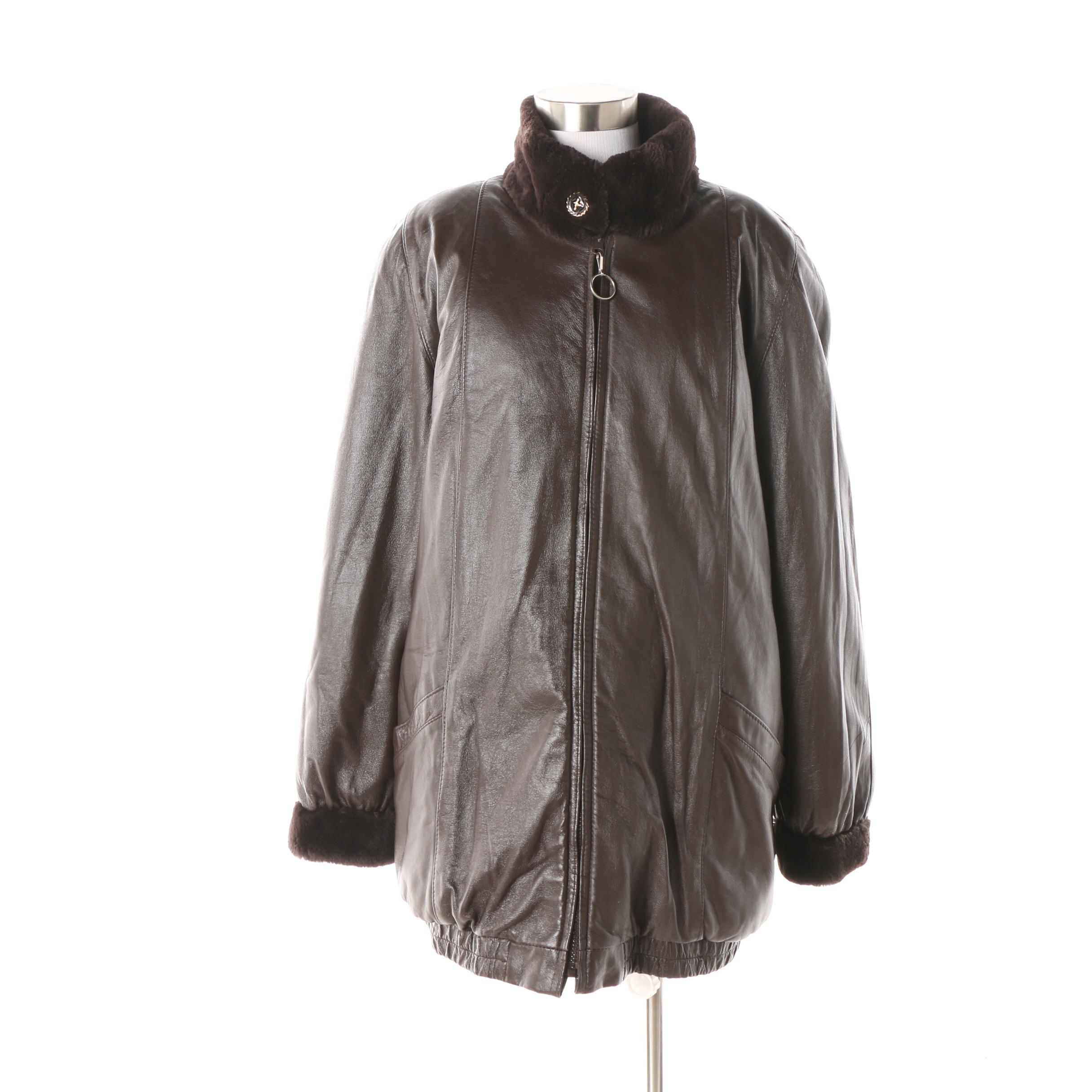 1980s Vintage O'Brien & Sons Furs Beaver Fur and Leather Reversible Jacket