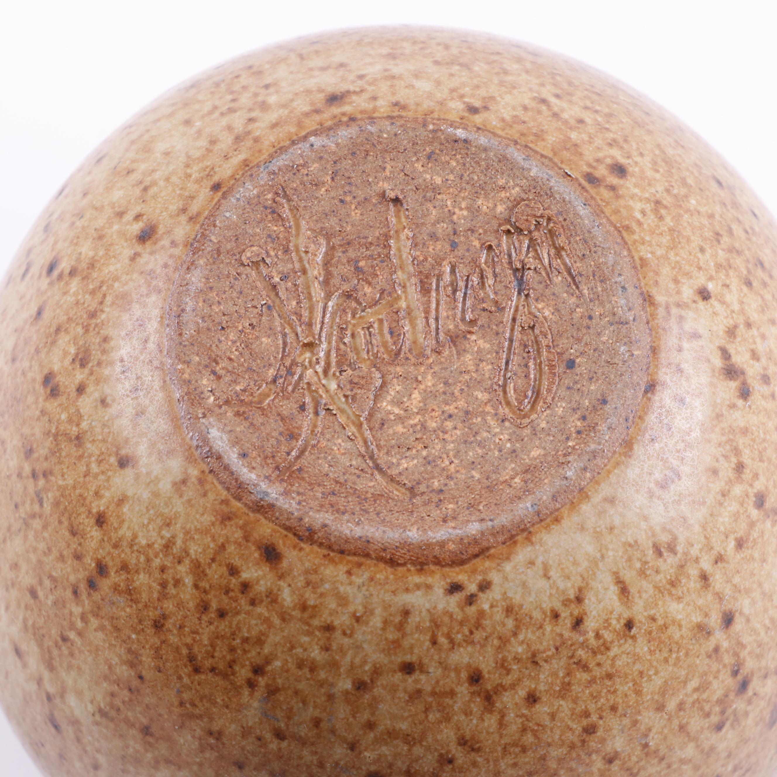 Signed Hand Thrown Vases and Bowl