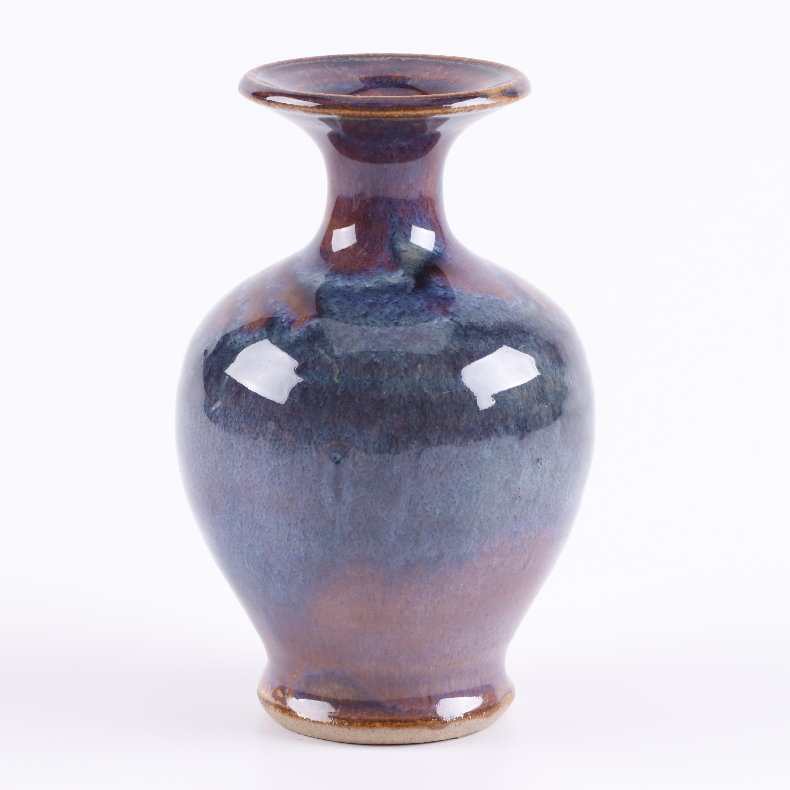 Signed Hand Thrown Vases and Bowl