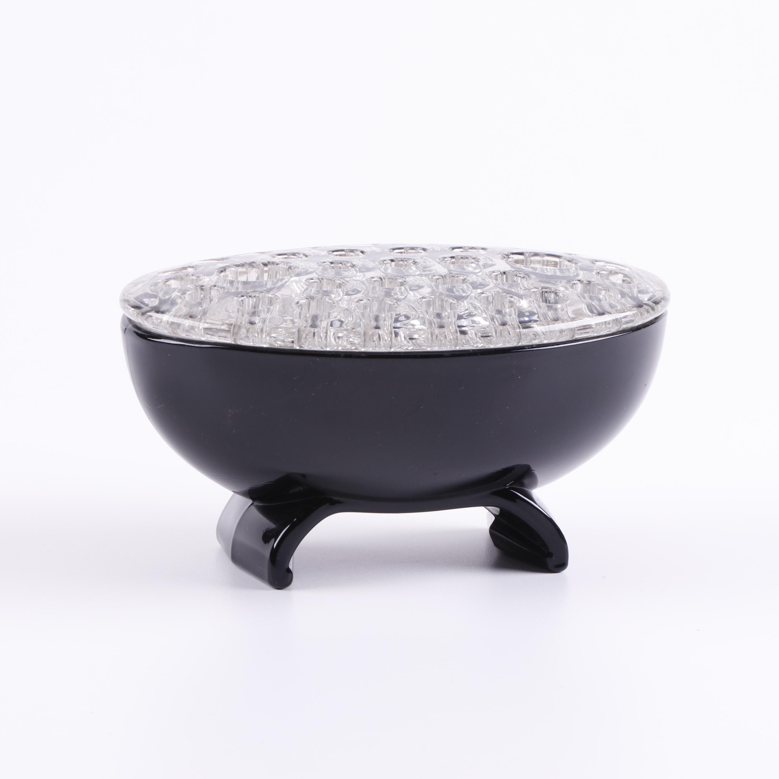 Ceramic Vase with Glass Frog Insert