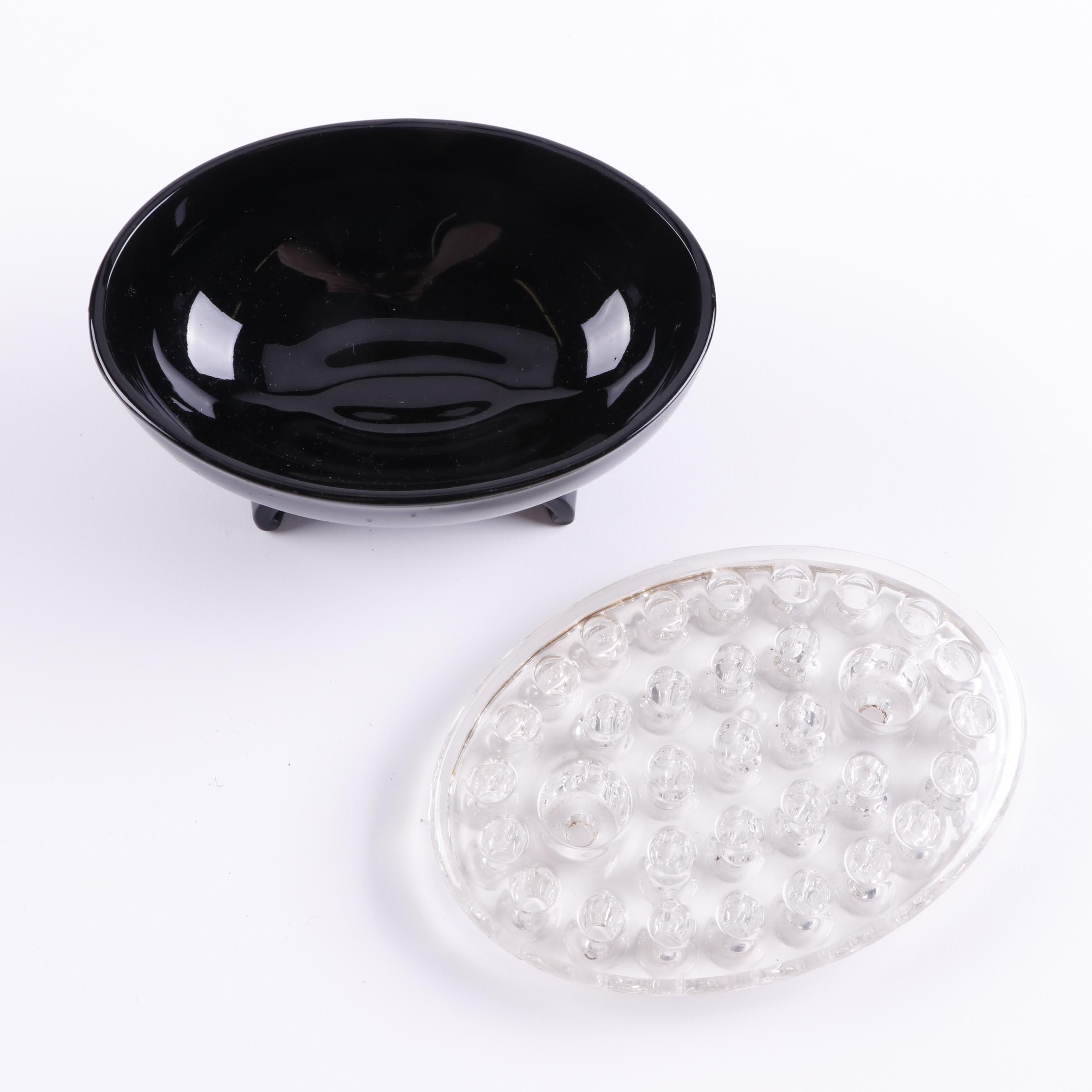 Ceramic Vase with Glass Frog Insert