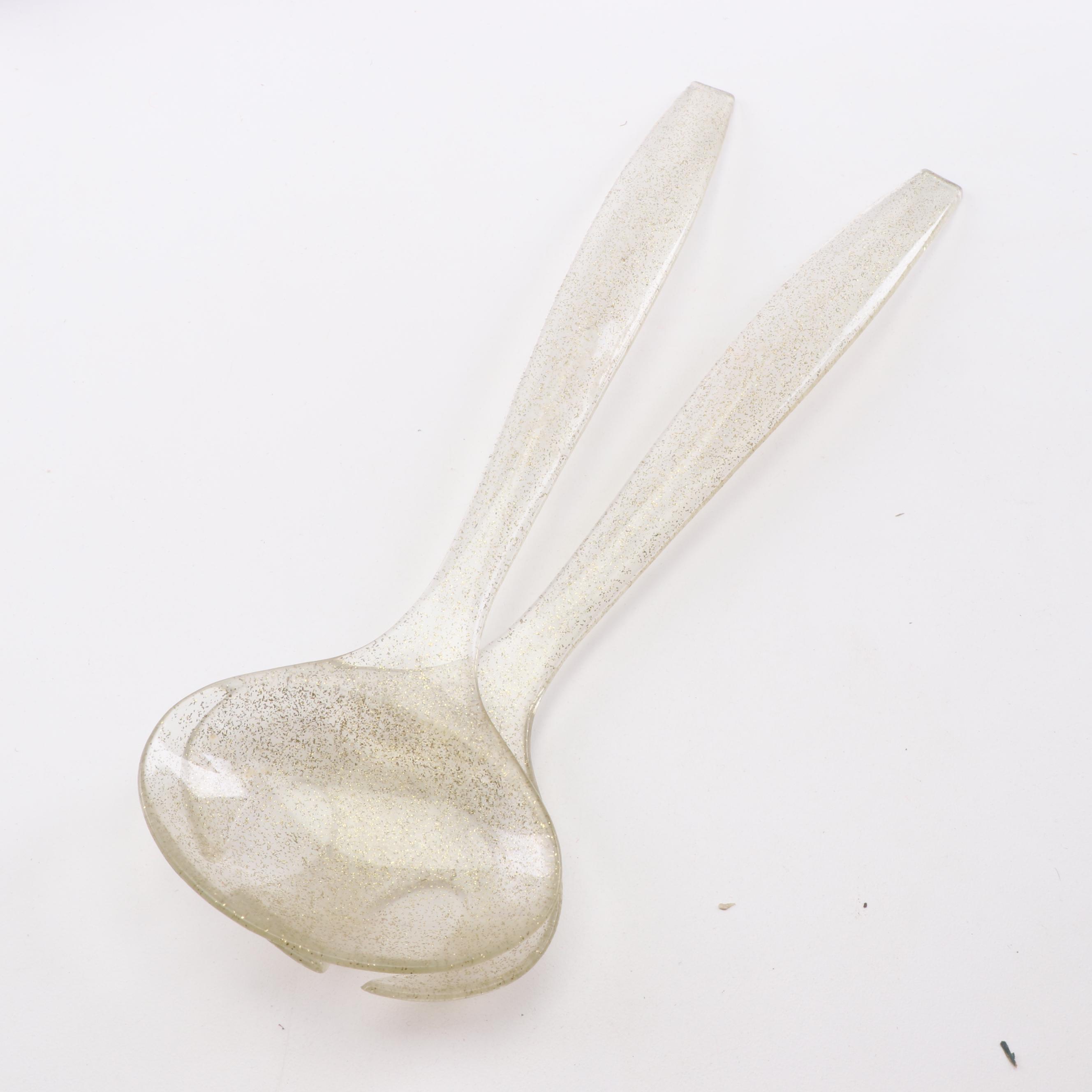 Anchor Hocking Purple Ombré Glass Salad Bowl, Cruets and Salt and Pepper Set