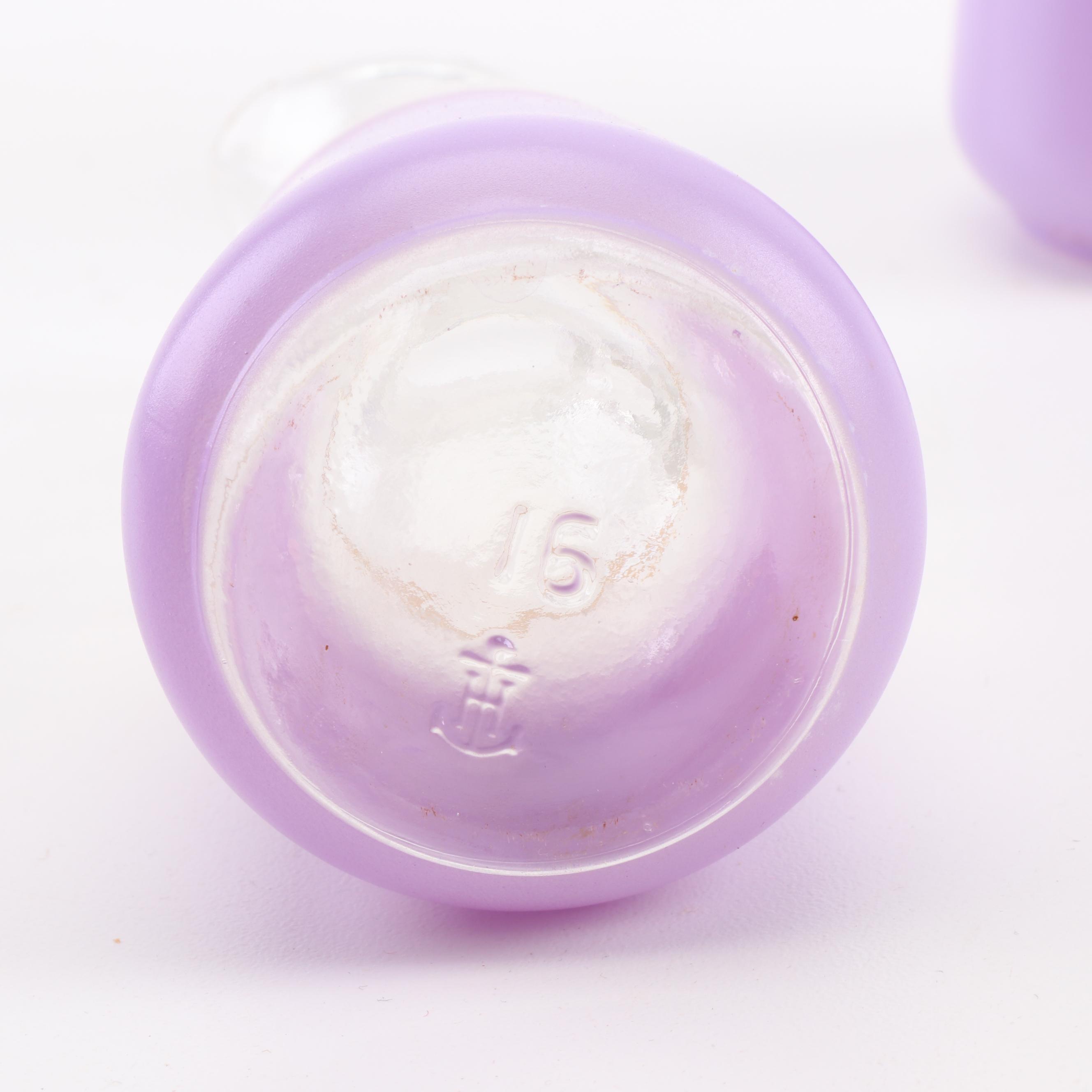 Anchor Hocking Purple Ombré Glass Salad Bowl, Cruets and Salt and Pepper Set