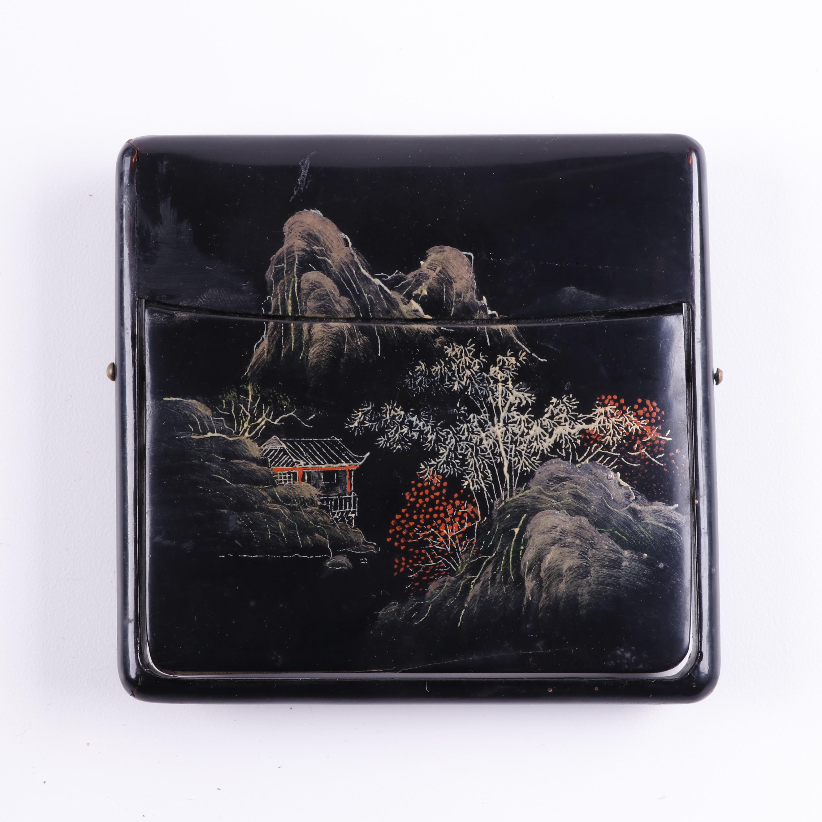 Vintage Japanese Hand-Painted Cigarette Case
