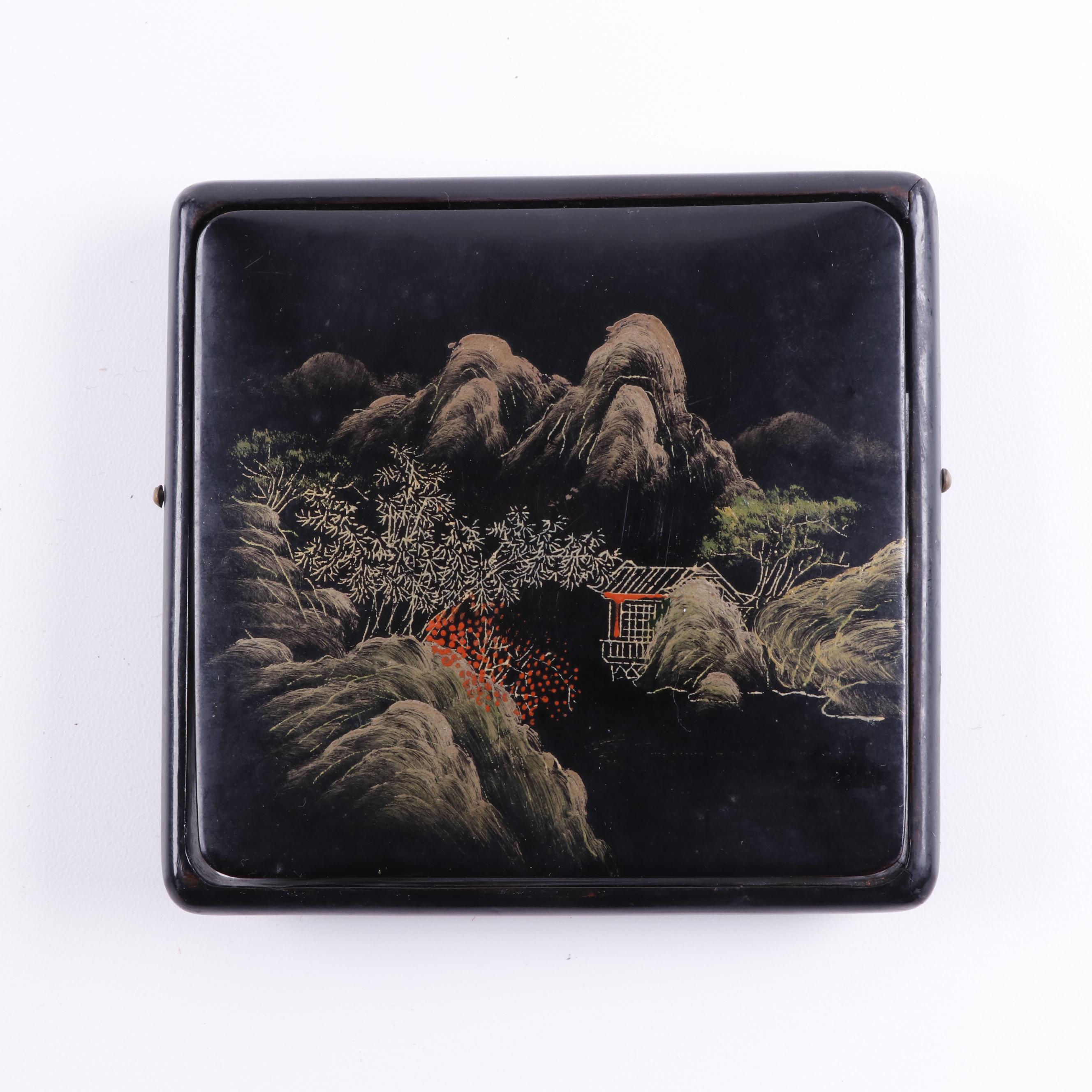 Vintage Japanese Hand-Painted Cigarette Case