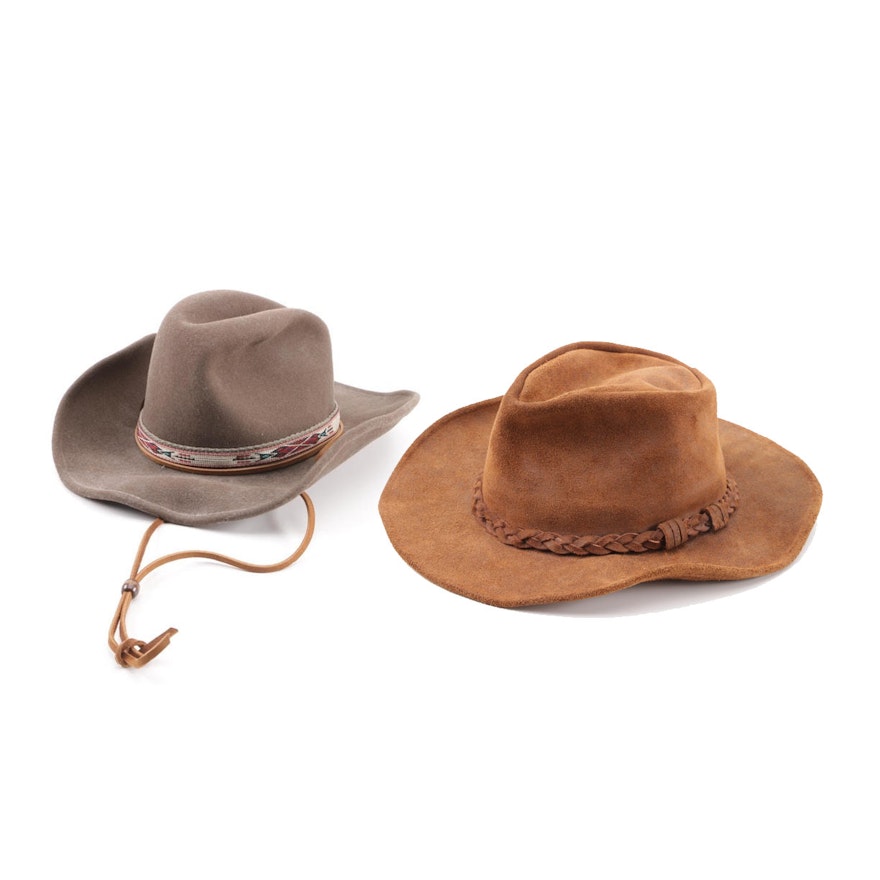 Men's Minnetonka Leather and Bailey Felted Wool Western Hats