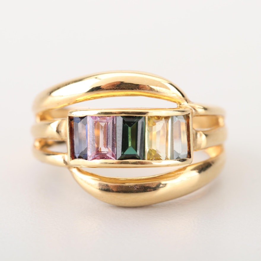 18K Yellow Gold Gemstone Ring