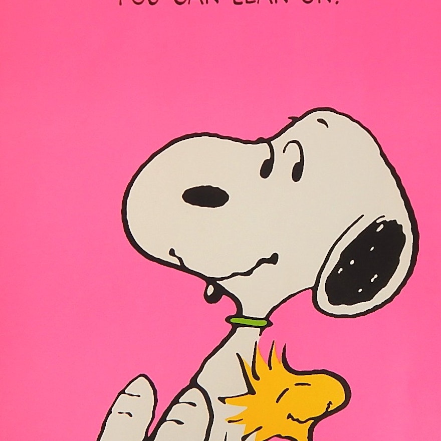 1965 United Feature Syndicate Snoopy and Woodstock 20" x 28" Poster