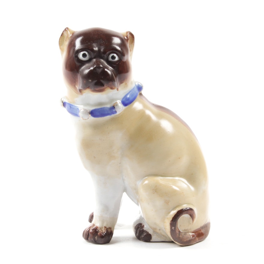 19th Century German Porcelain Dog Figurine