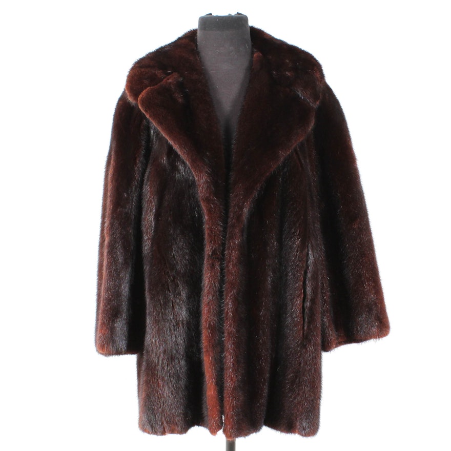 Vintage Mahogany Mink Fur Coat
