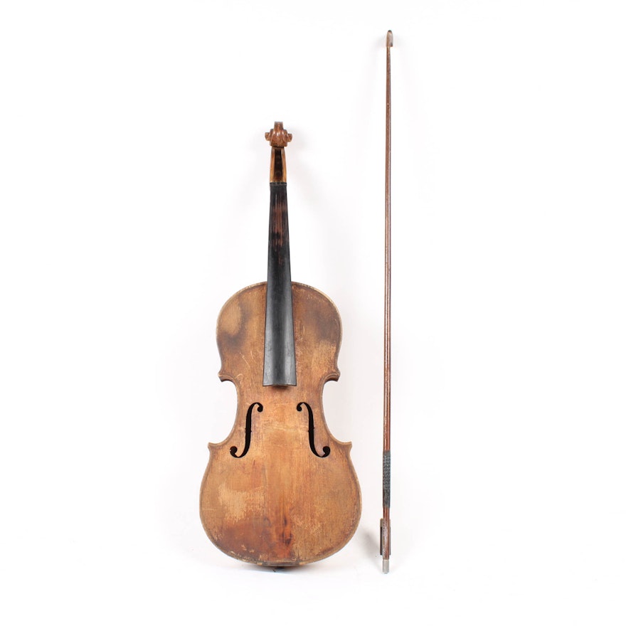 Antique Slovakian Violin and Bow