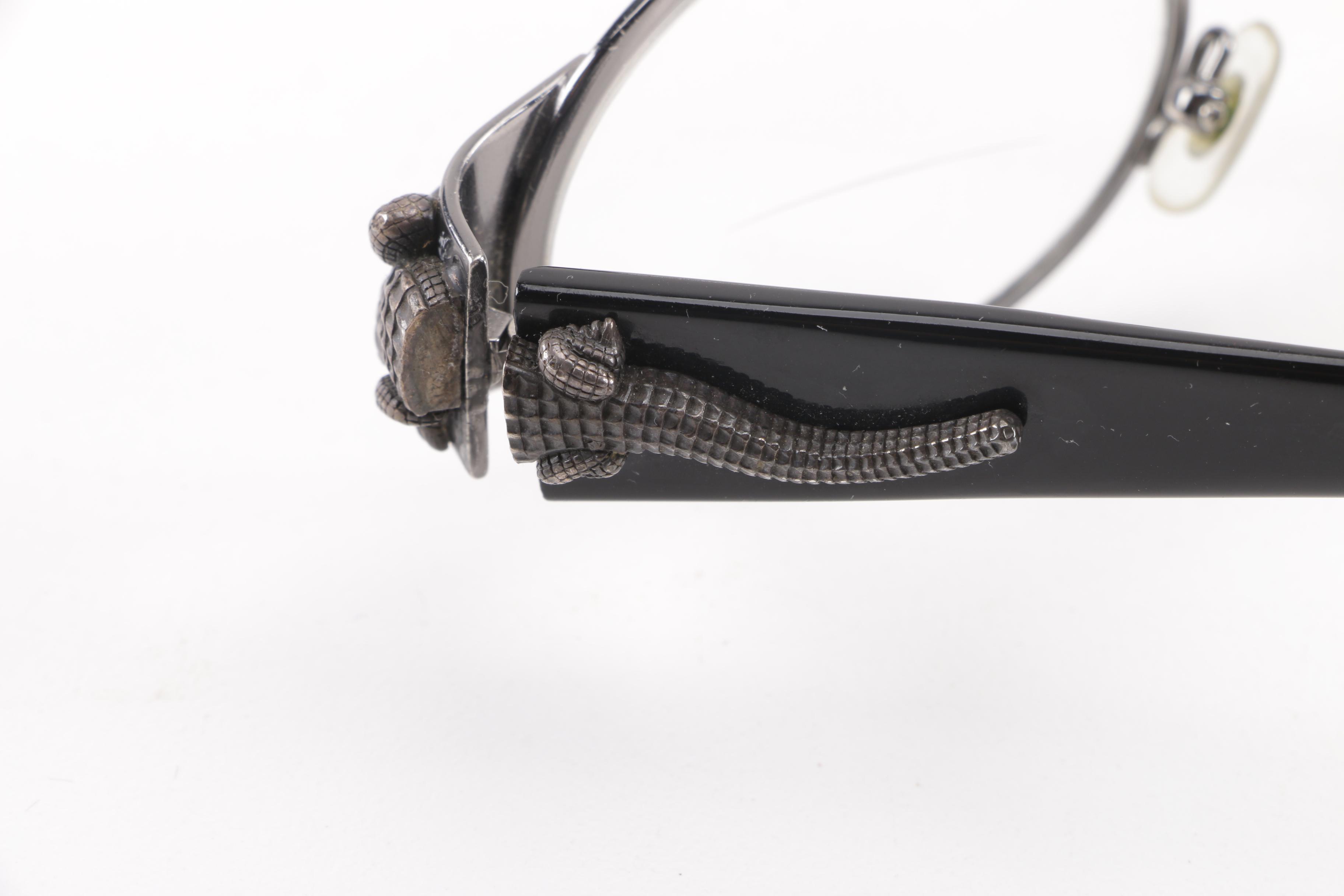 Kieselstein-Cord Kaycee Prescription Eyeglasses with Alligator Accents