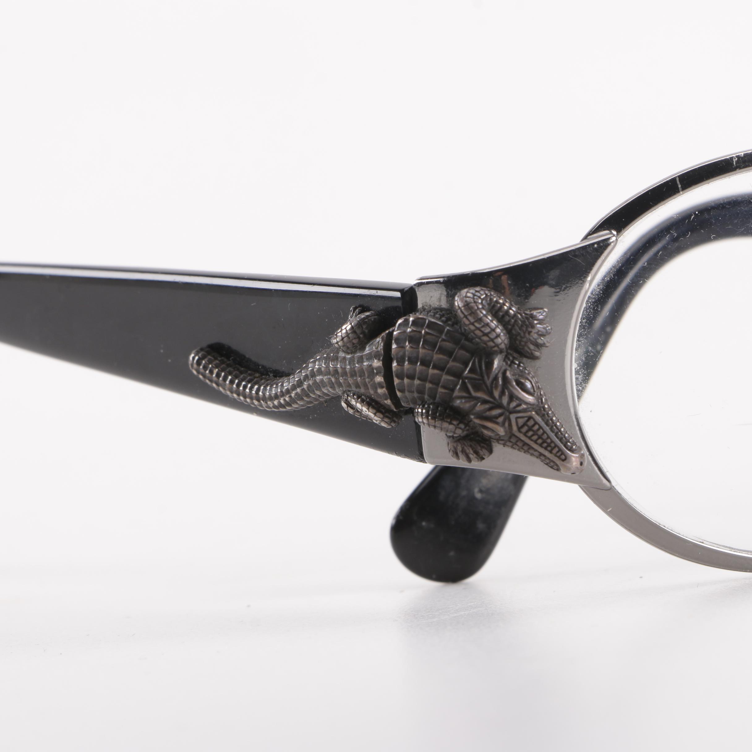 Kieselstein-Cord Kaycee Prescription Eyeglasses with Alligator Accents