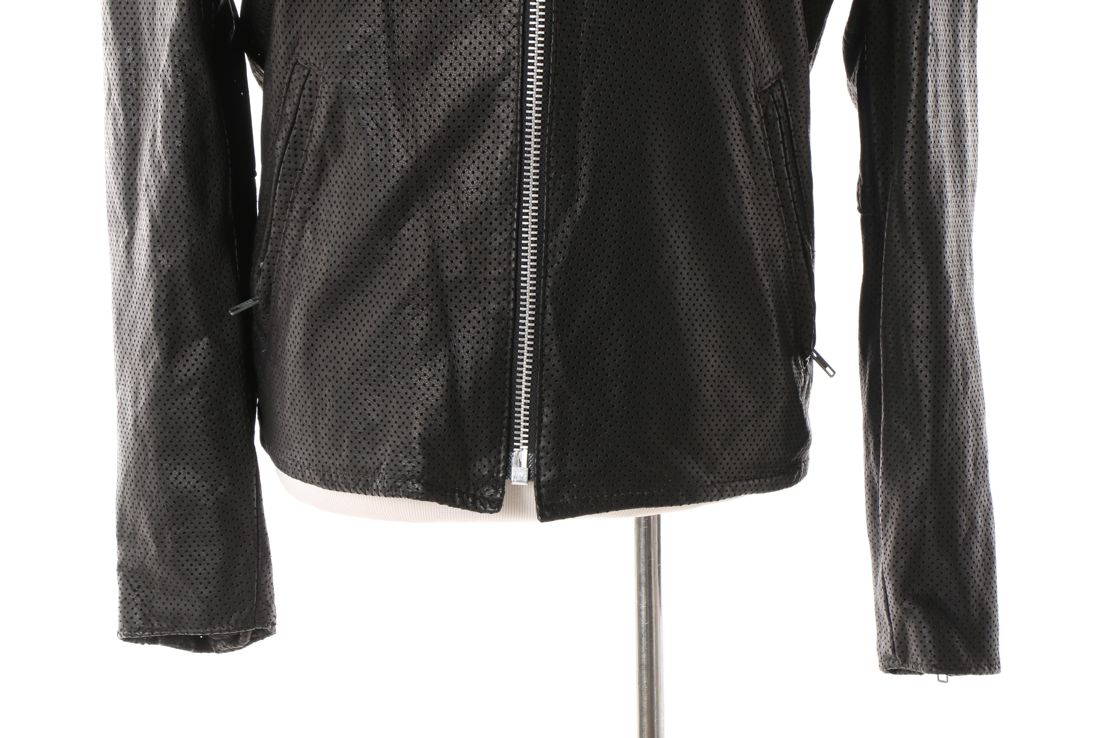 Kerr Leathers Black Perforated Leather Motocycle Jacket