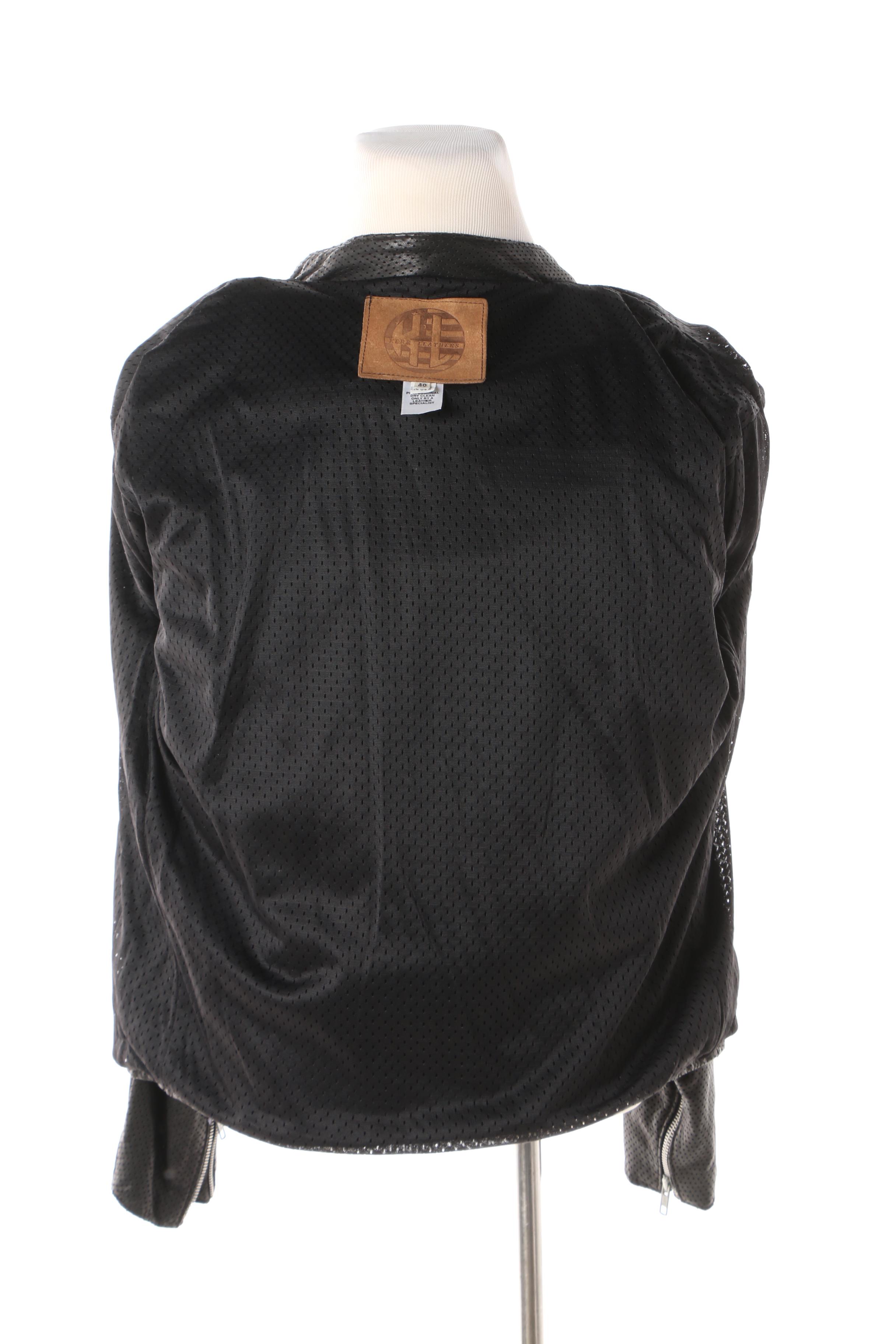 Kerr Leathers Black Perforated Leather Motocycle Jacket