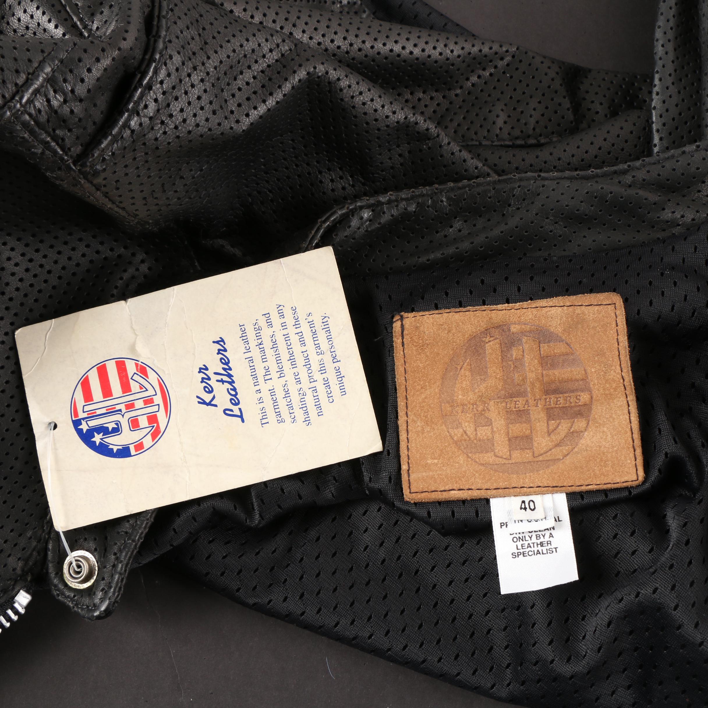 Kerr Leathers Black Perforated Leather Motocycle Jacket