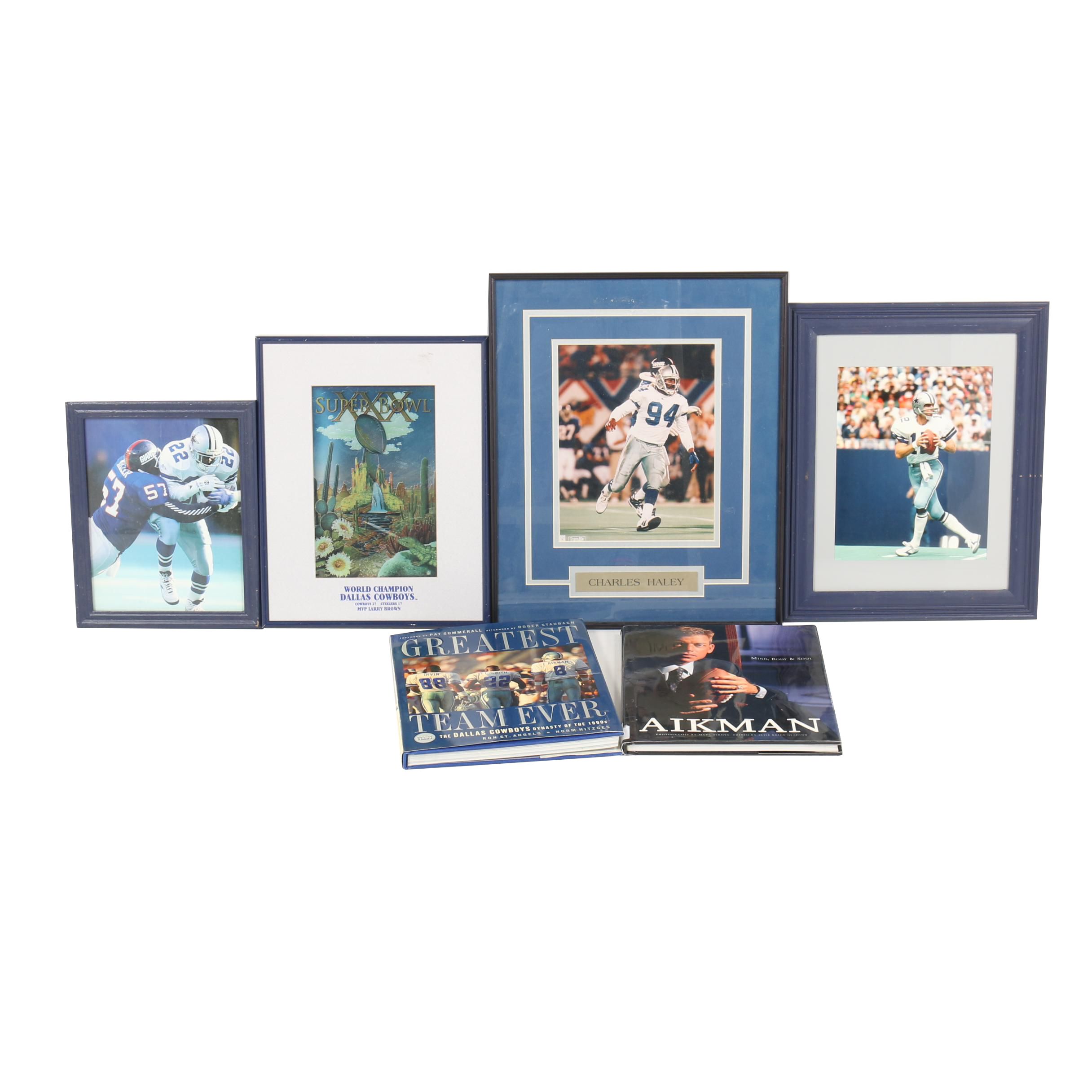 Dallas Cowboys Books with Framed Photos
