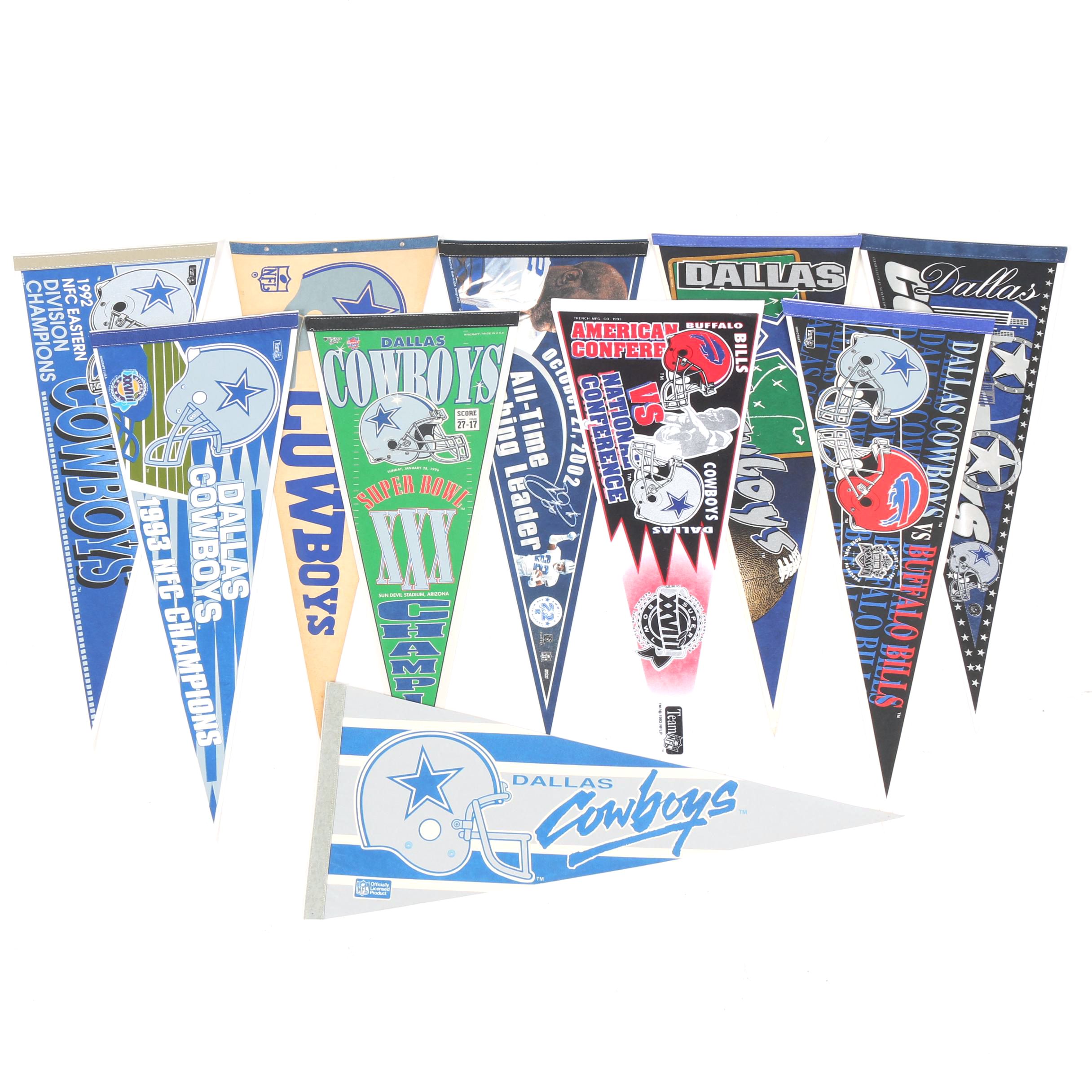 Vintage Dallas Cowboys Pennants, including Superbowl