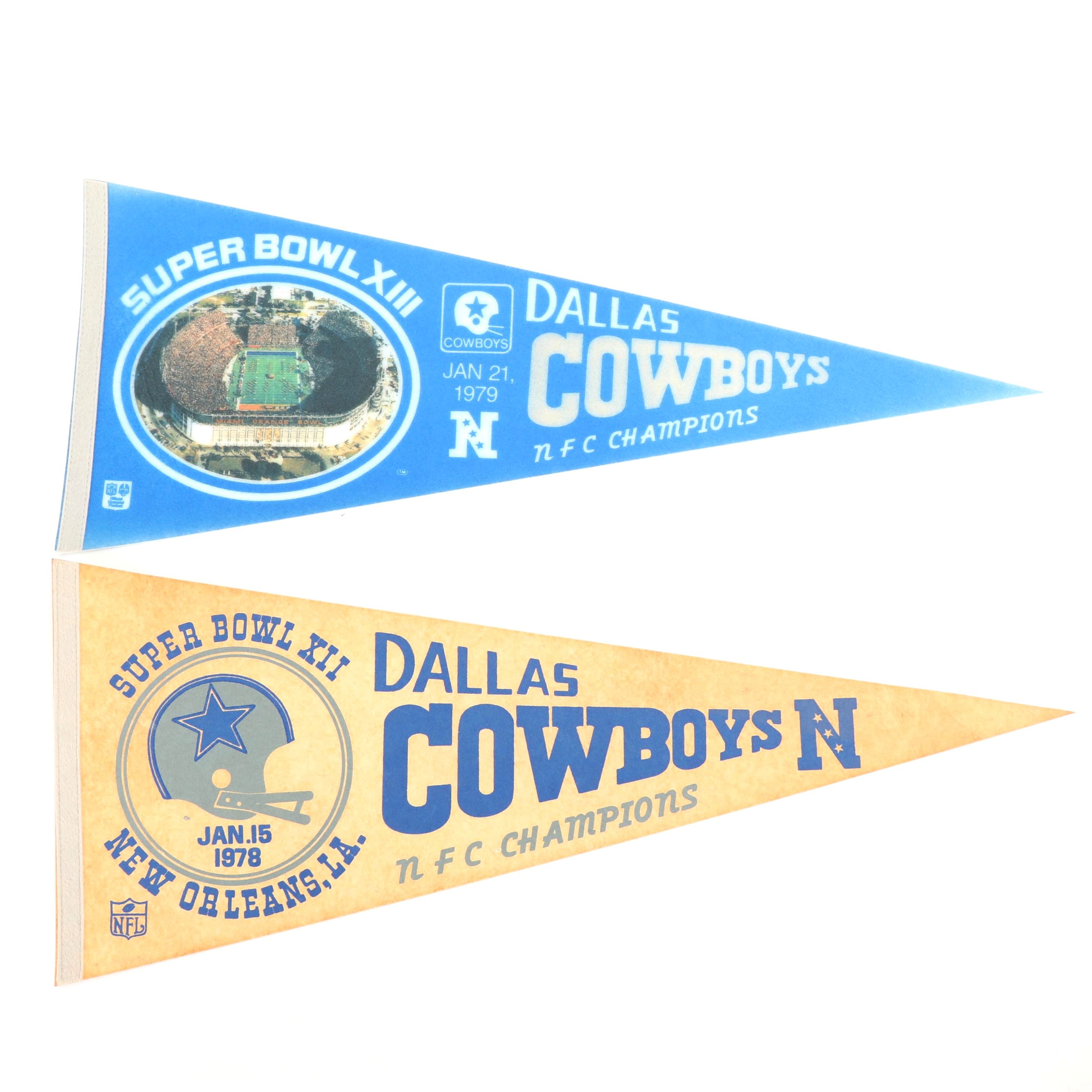 Vintage Dallas Cowboys Superbowl Pennants