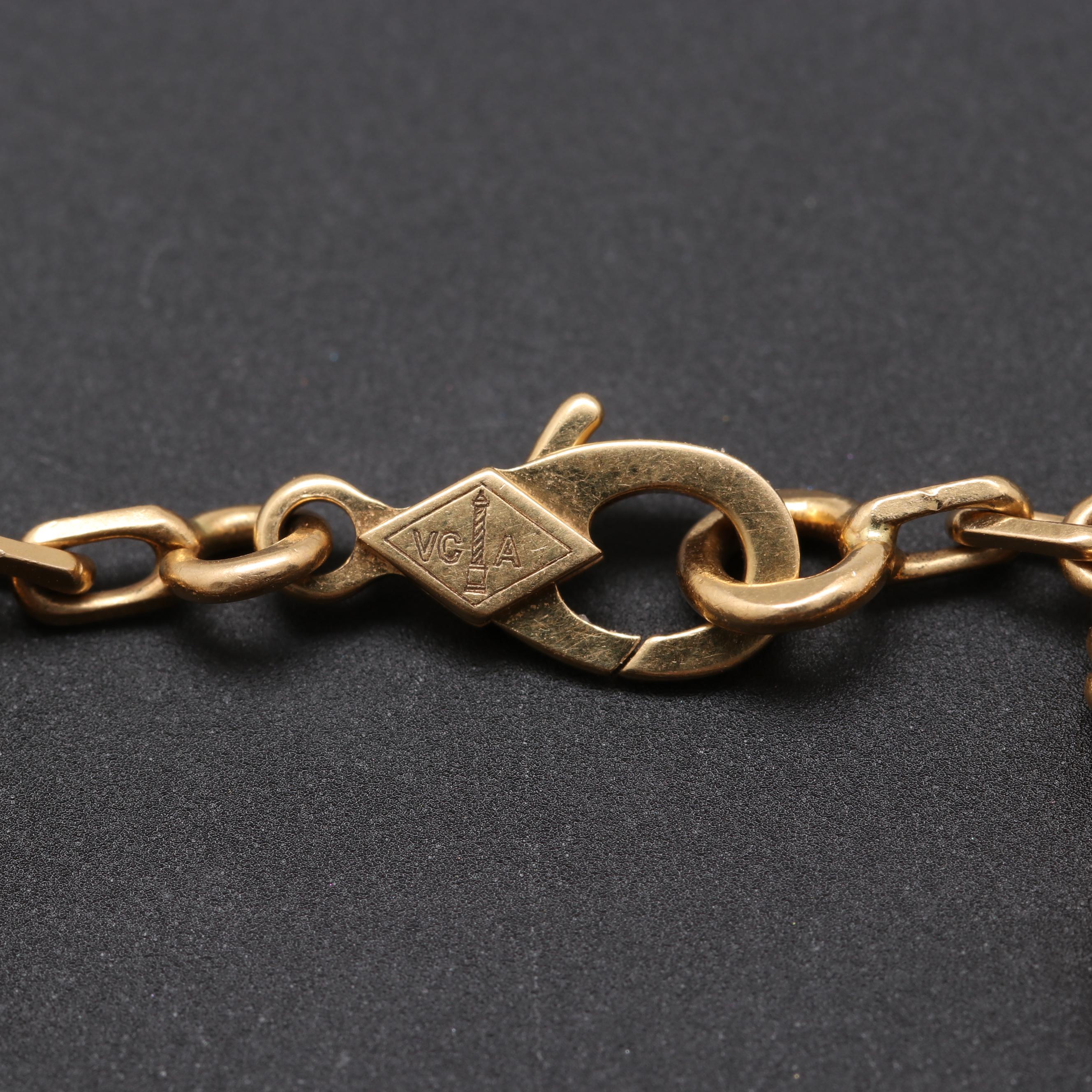 Van Cleef & Arpels "Alhambra" 18K Yellow Gold Malachite Bracelet