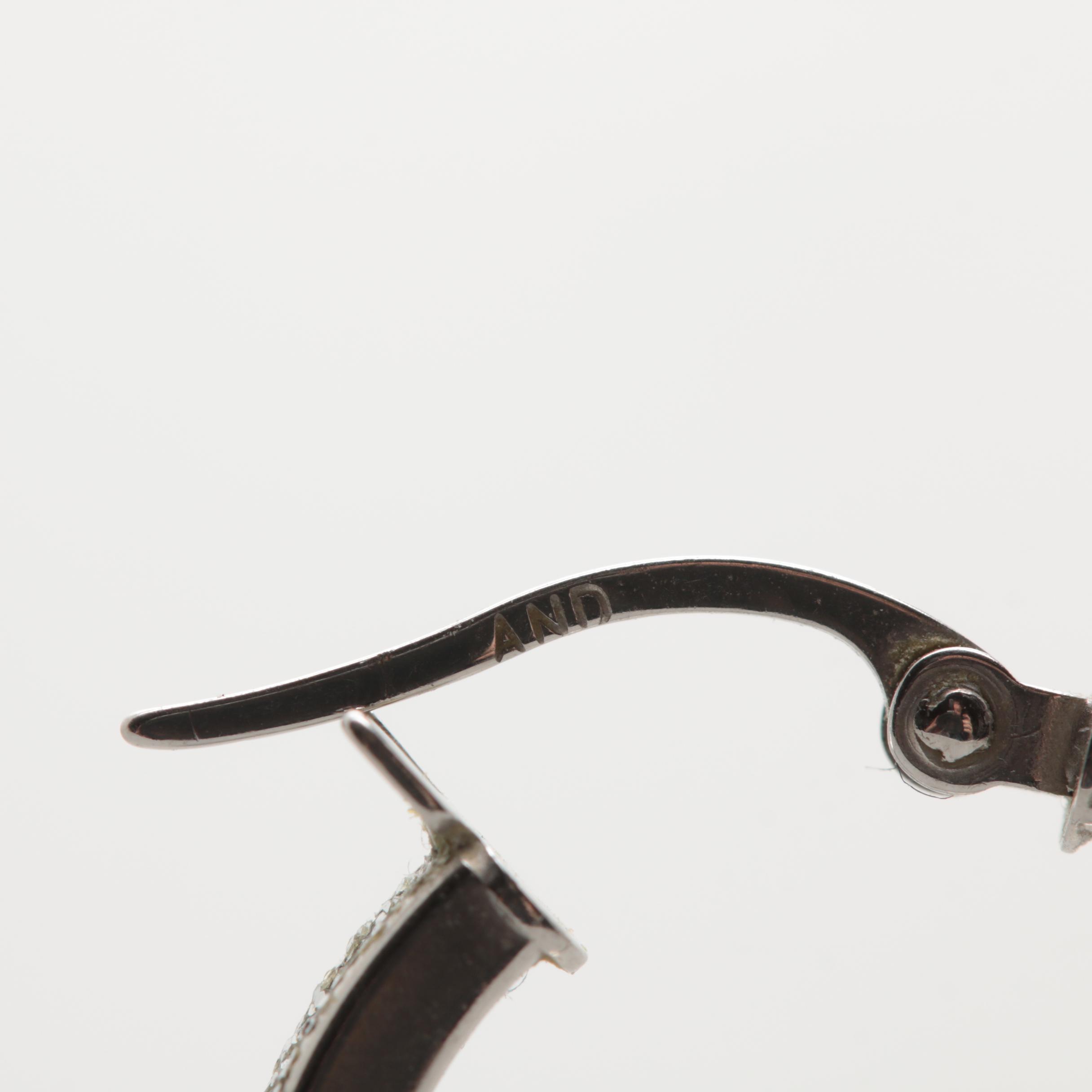 14K White Gold Hoop Earrings
