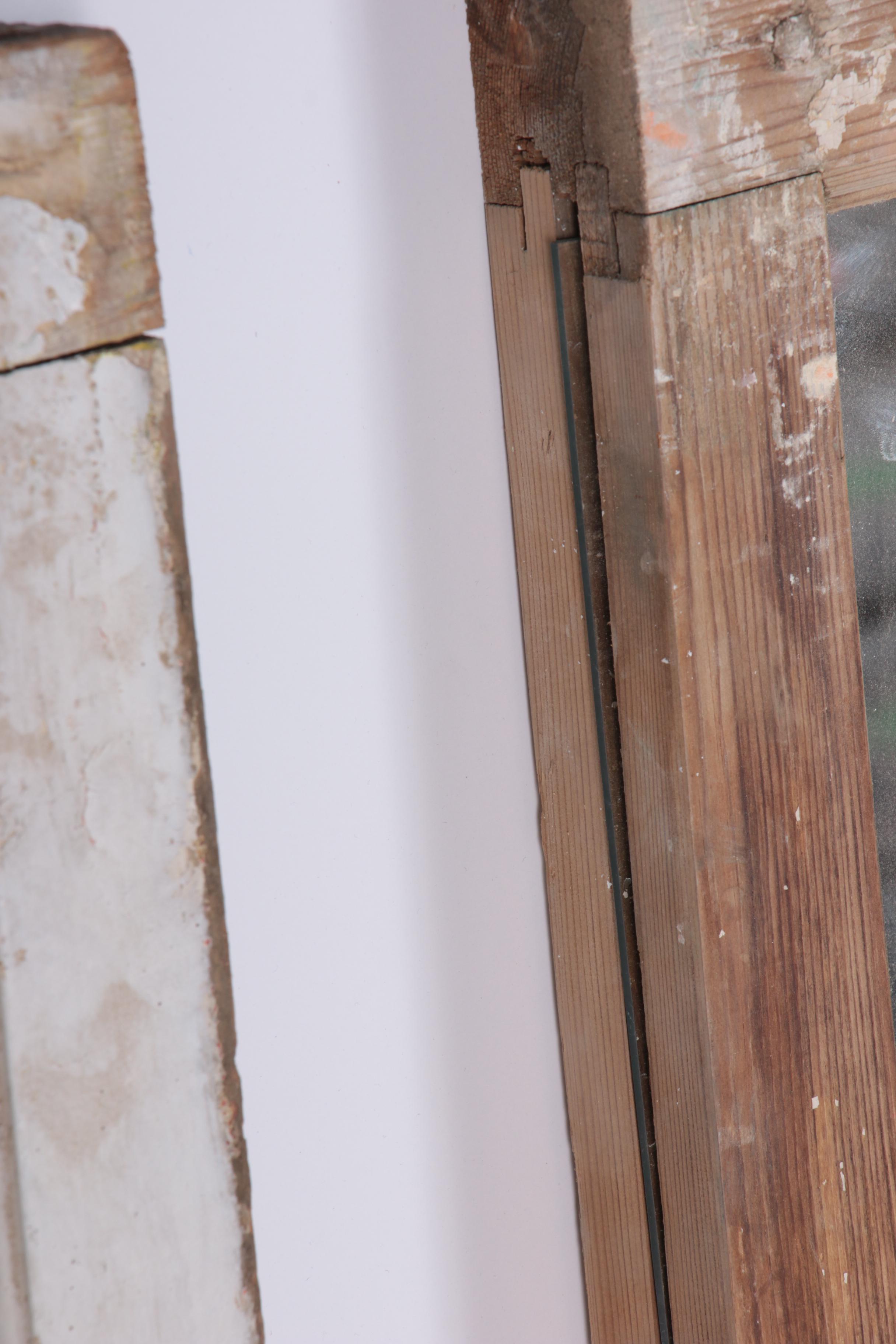 Rusticated Pine Window Frames with Mirrored Panes